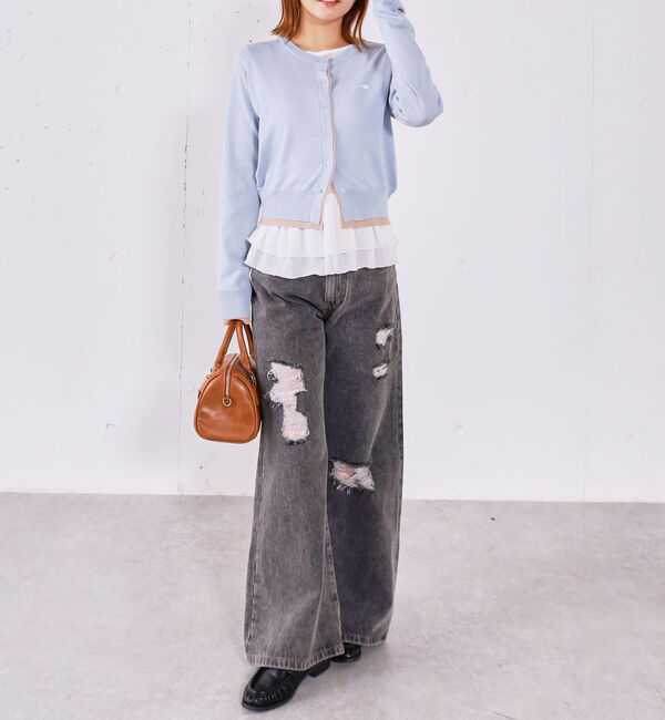 archives「【ＯＮかわ】配色レイヤードニットカーディガン」|カーディガン|