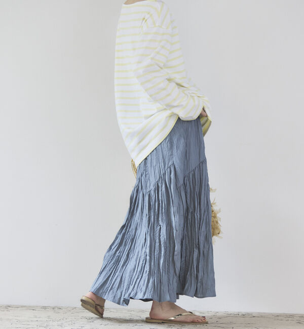 Doux archives「ワッシャーフレアスカート」|スカート|BLUE GRAY