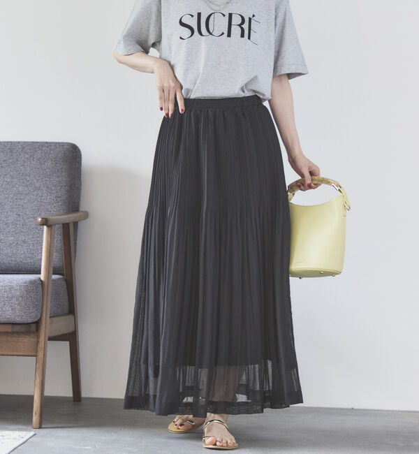 Doux archives「シアーリネンライクスカート」|スカート|BLACK