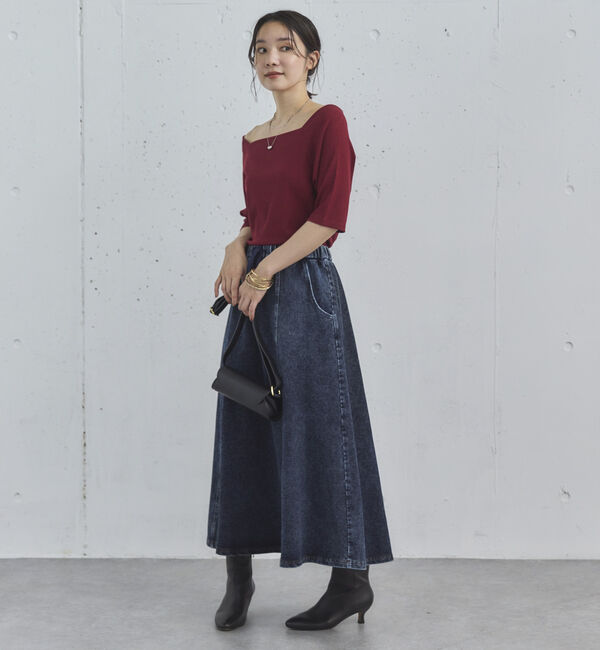 Doux archives「デニムイージーフレアスカート」|スカート|