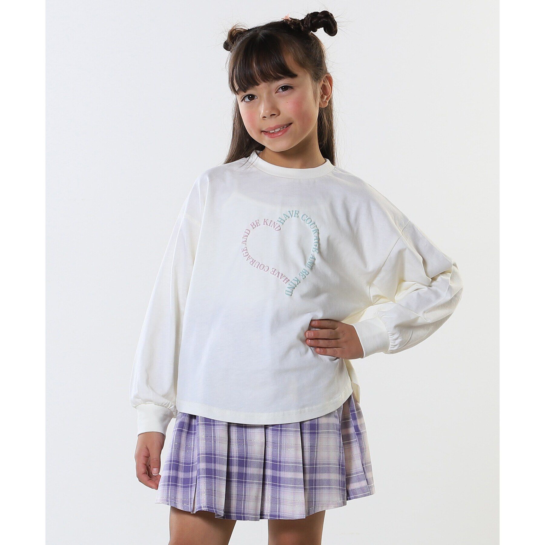 SHOO･LA･RUE「【110-140cm】チャーム付きチェックプリーツスカパン」|スカート|