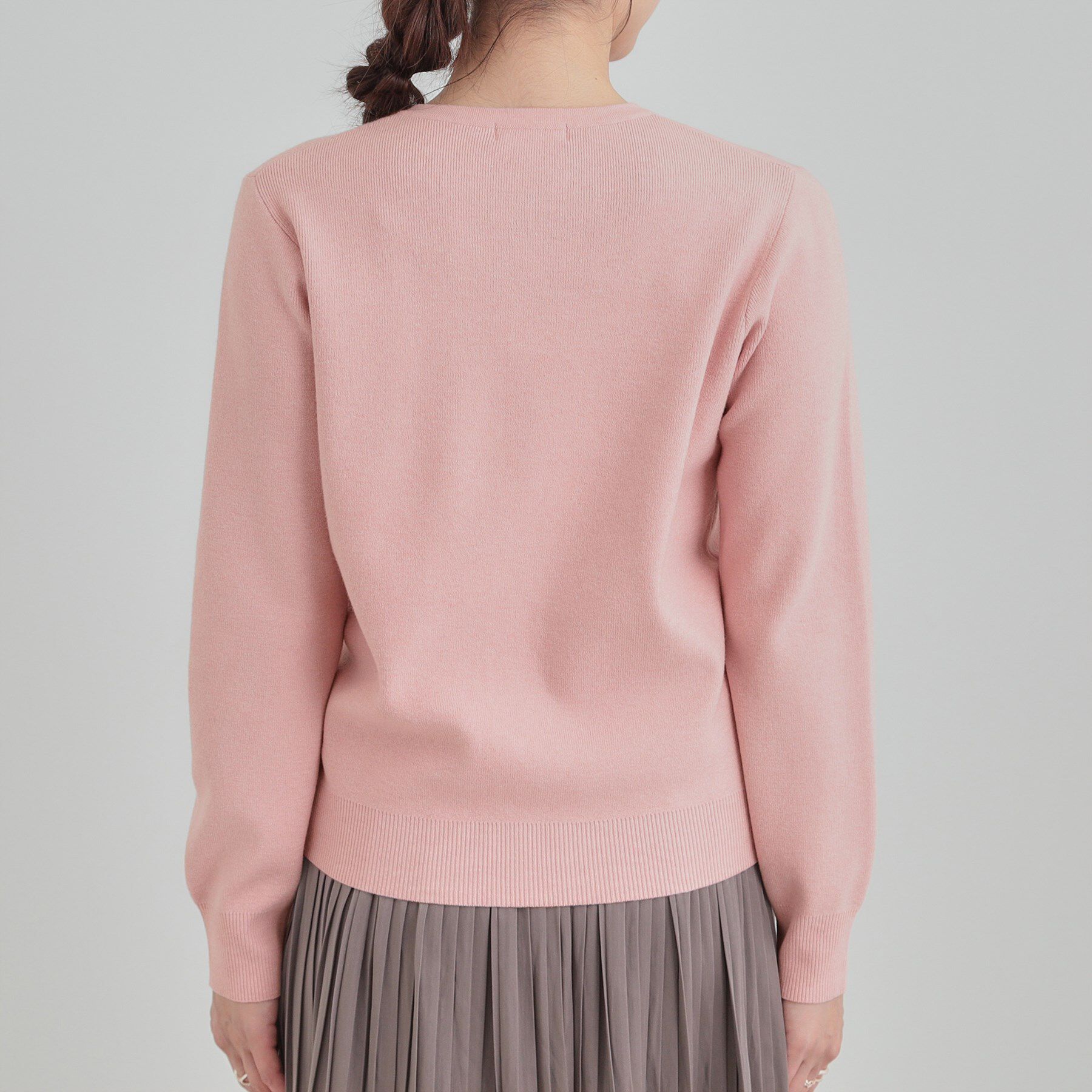 SHOO･LA･RUE「【洗濯機可/S-LL】すっきり見えでやわらかタッチな クルーネックカーディガン」|カーディガン|