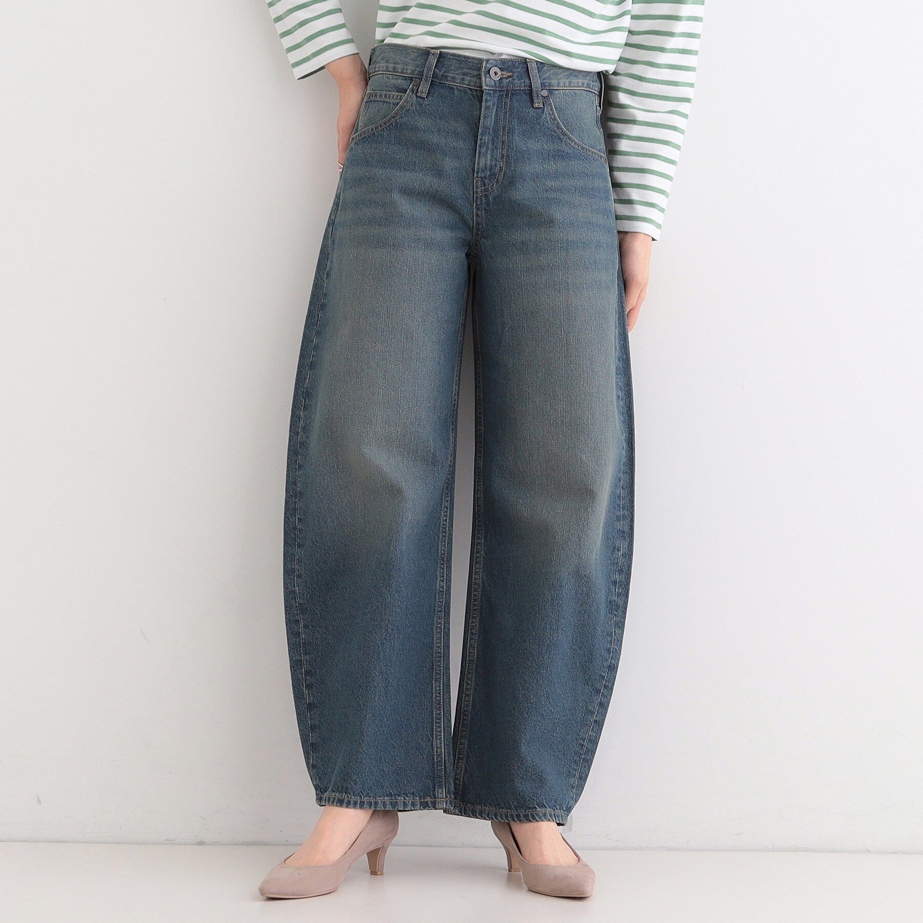 SHOO･LA･RUE「【SHOO・LA・RUE DENIM】こなれ感をプラスする デニムカーブパンツ」|デニム|ブルー(093)