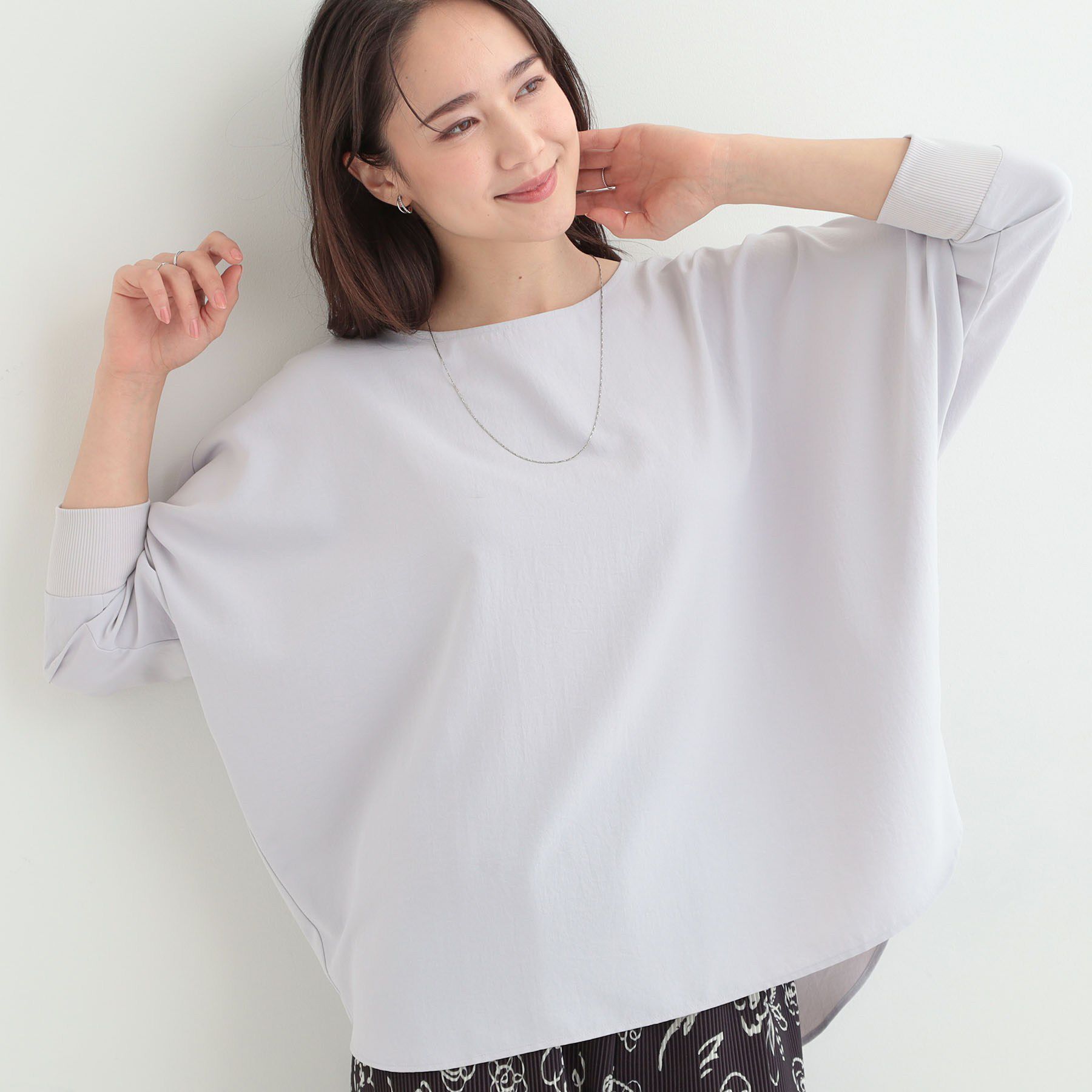 SHOO･LA･RUE「【着丈選べる/体型カバー】さらさらとろん ドルマンブラウス」|シャツ・ブラウス|グレー(012)