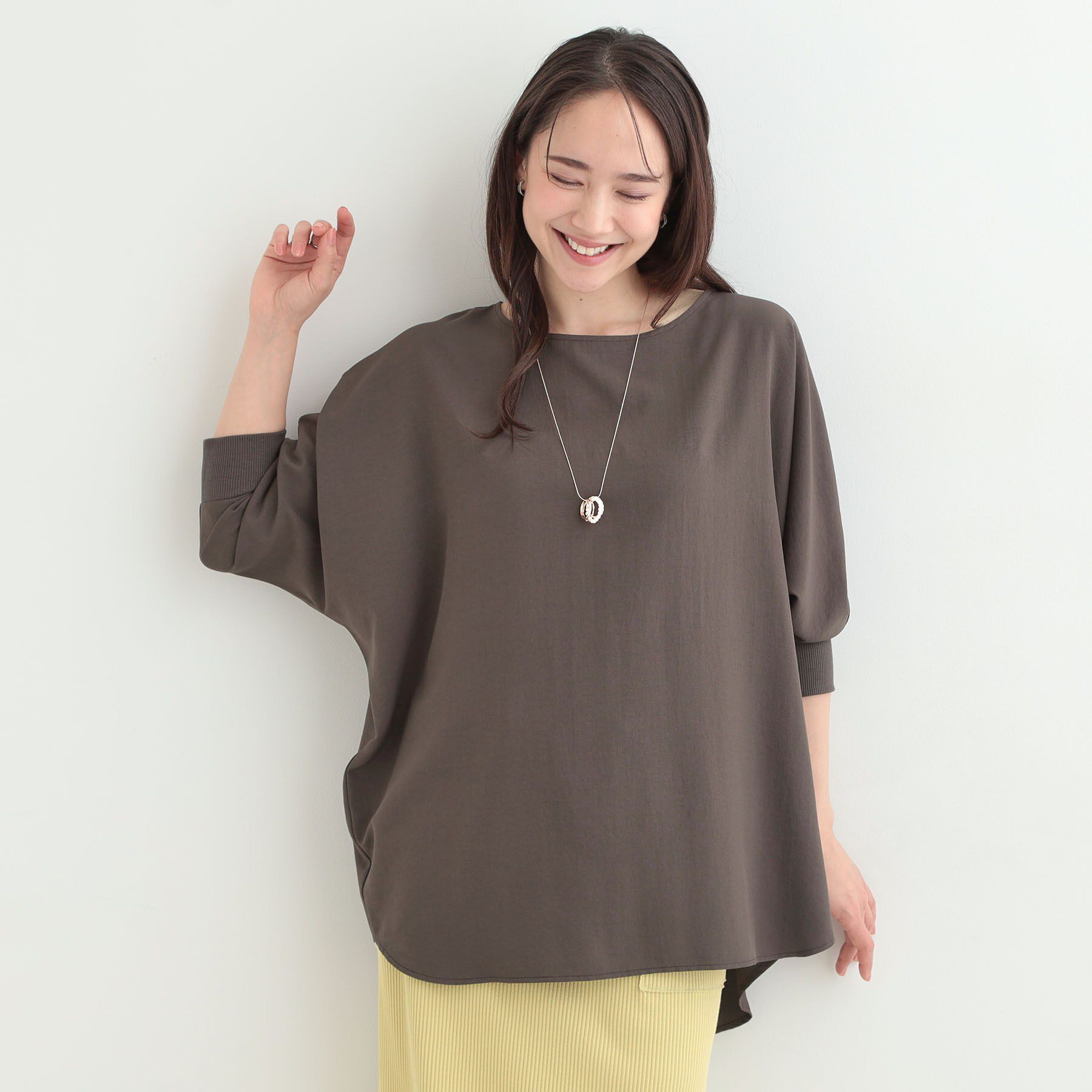 SHOO･LA･RUE「【着丈選べる/体型カバー】さらさらとろん ドルマンブラウス」|シャツ・ブラウス|