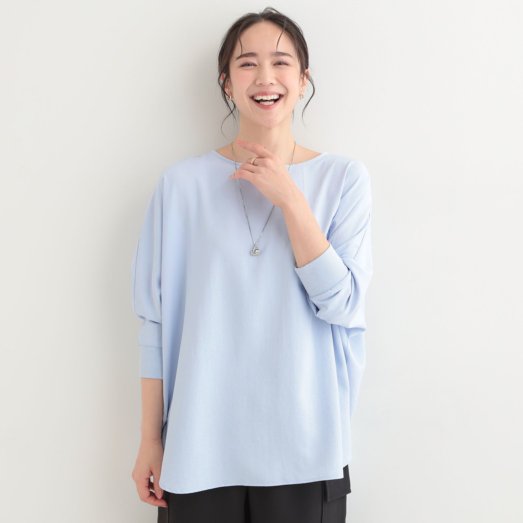 SHOO･LA･RUE「【着丈選べる/体型カバー】さらさらとろん ドルマンブラウス」|シャツ・ブラウス|