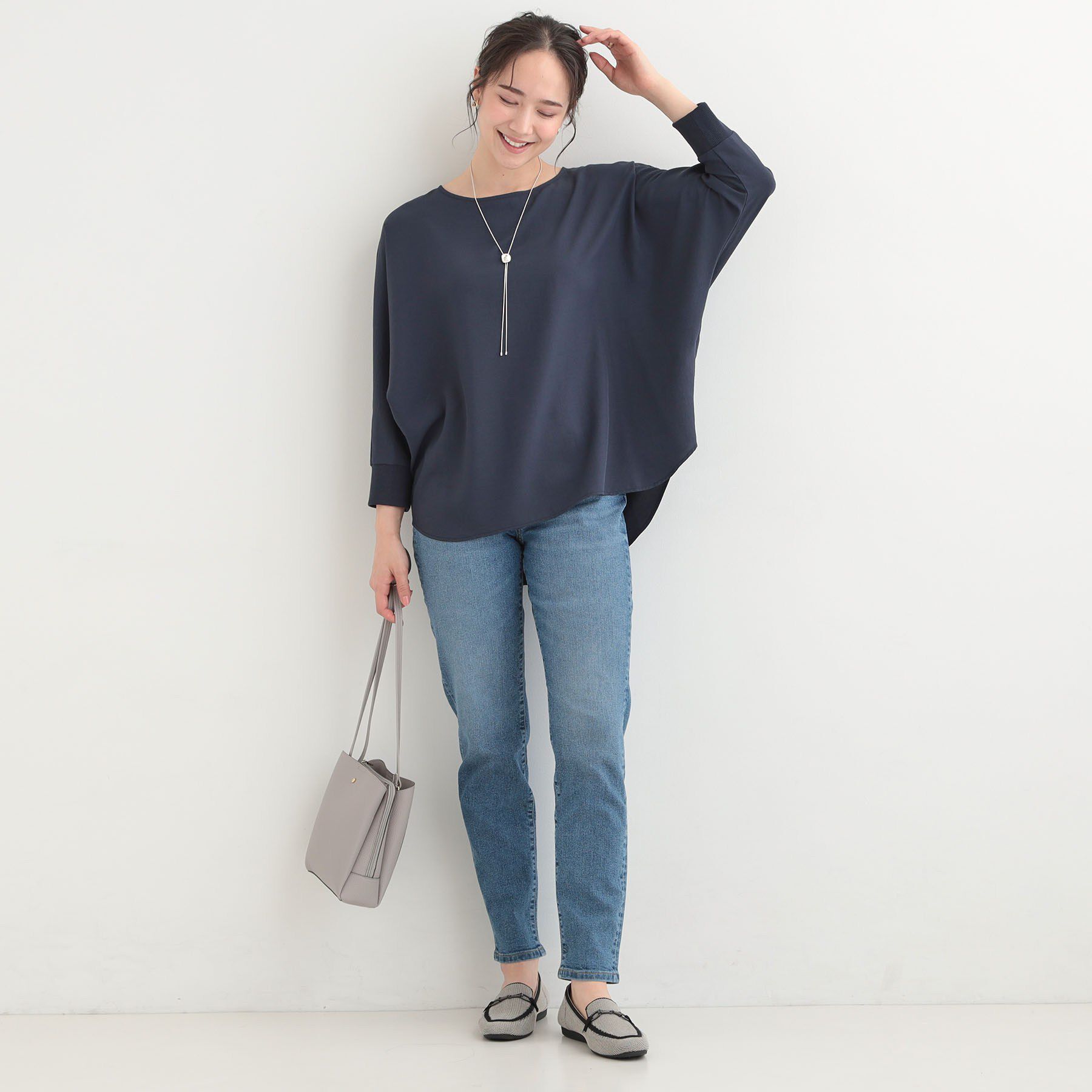 SHOO･LA･RUE「【着丈選べる/体型カバー】さらさらとろん ドルマンブラウス」|シャツ・ブラウス|