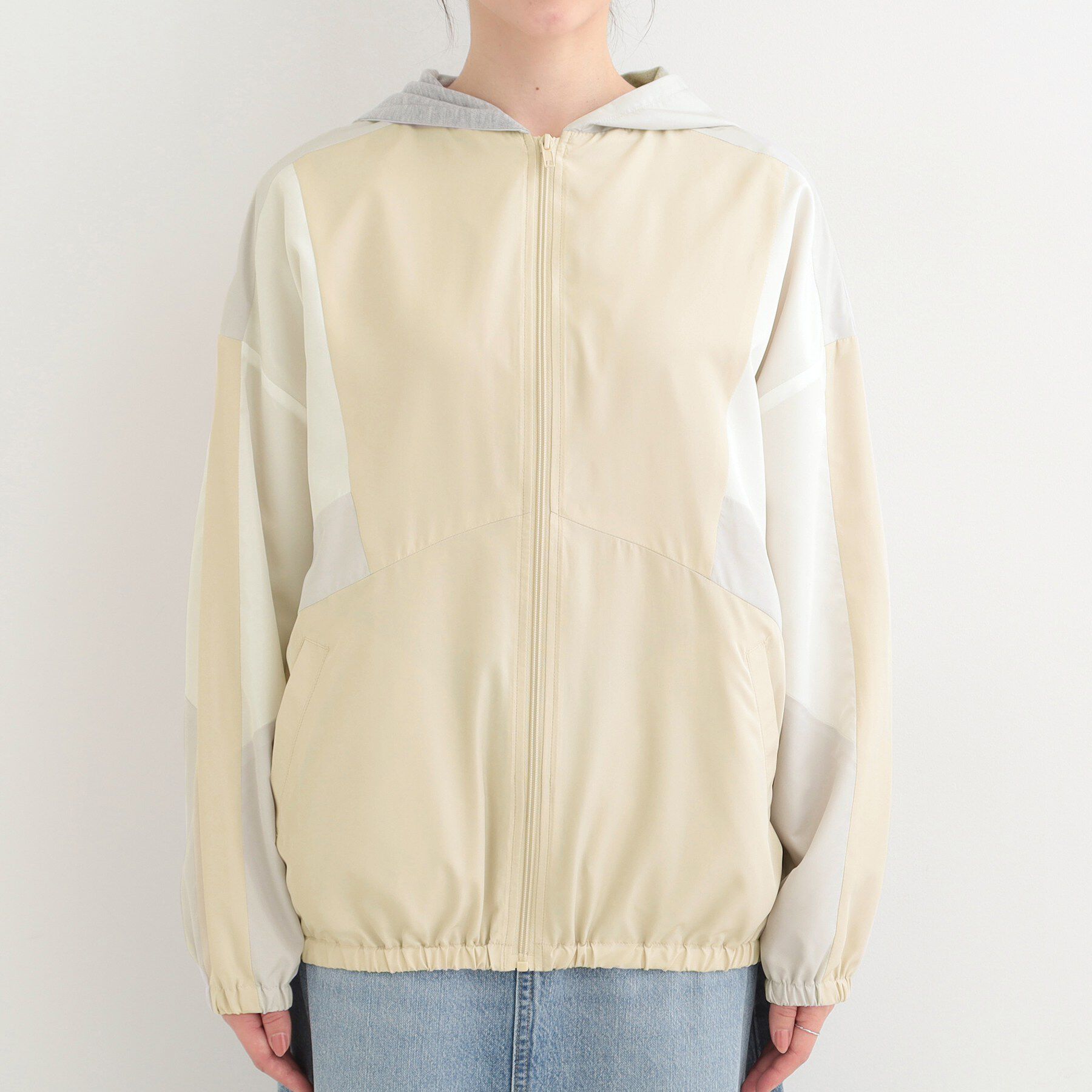 SHOO･LA･RUE「配色フードブルゾン」|ブルゾン・スタジャン|