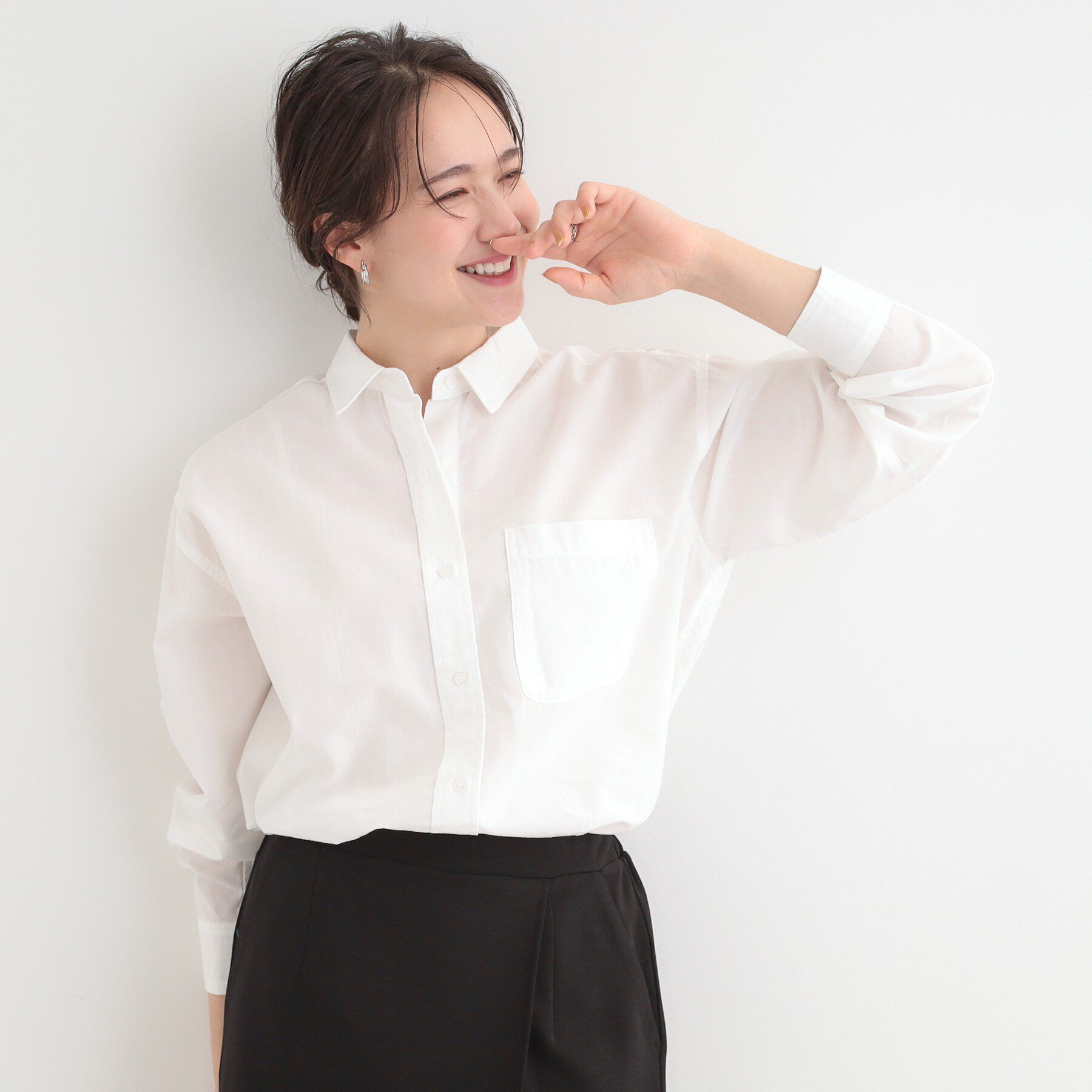 SHOO･LA･RUE「【S-LL】シーズン問わず合わせやすい レギュラーカラーシャツ」|シャツ・ブラウス|