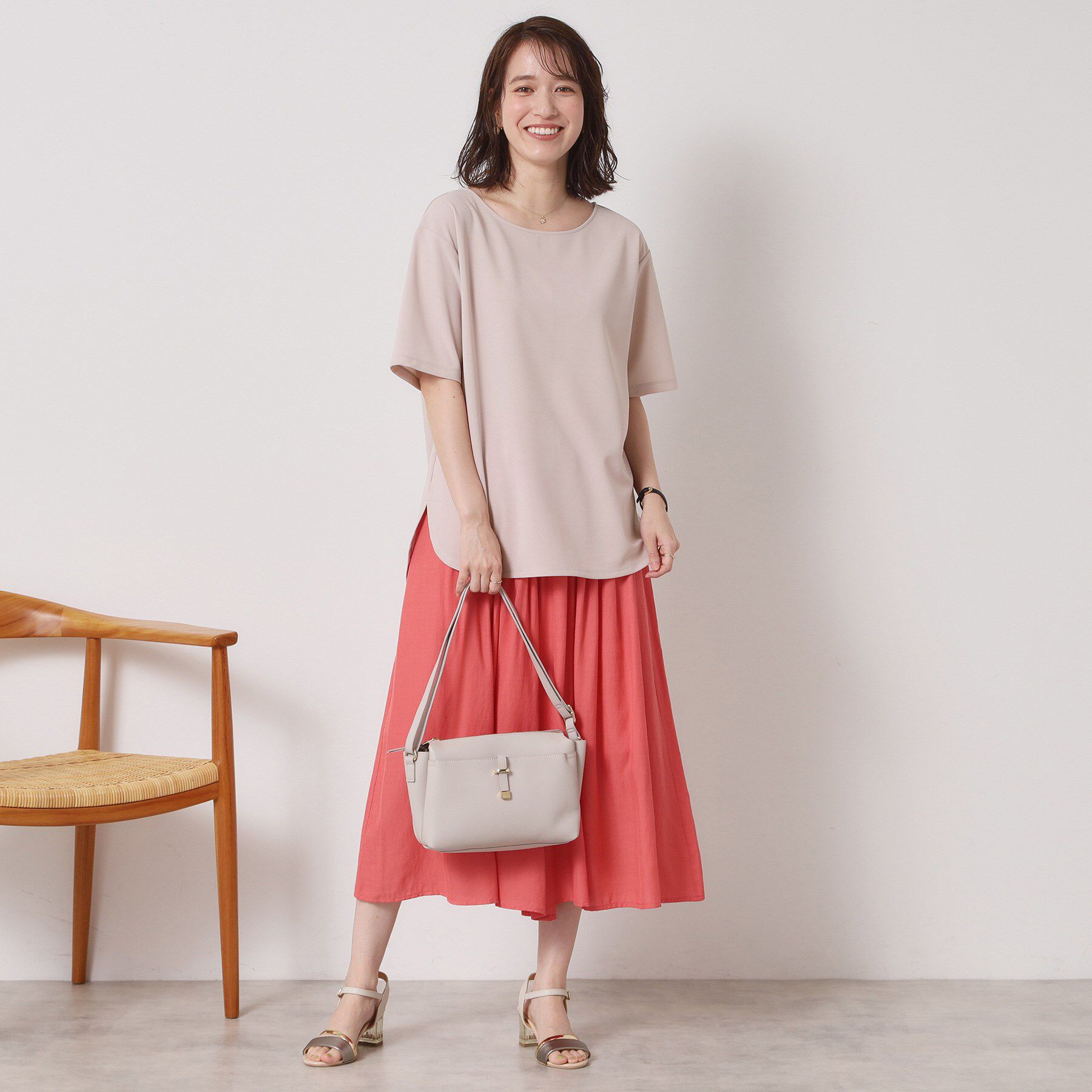 ITS&rsquo;DEMO「【接触冷感／洗濯機OK】カットジョーゼットTシャツ」|シャツ・ブラウス|