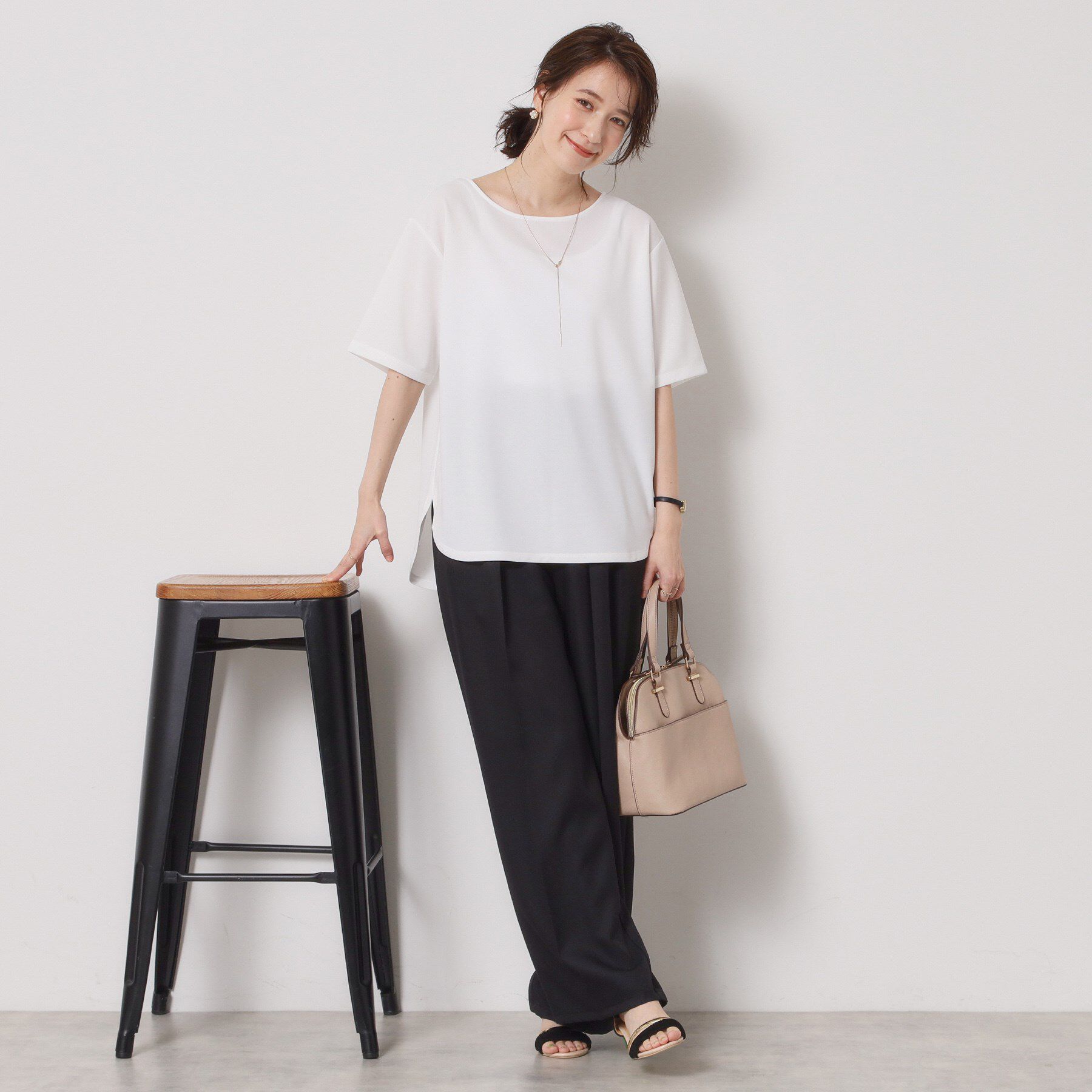 ITS&rsquo;DEMO「【接触冷感／洗濯機OK】カットジョーゼットTシャツ」|シャツ・ブラウス|