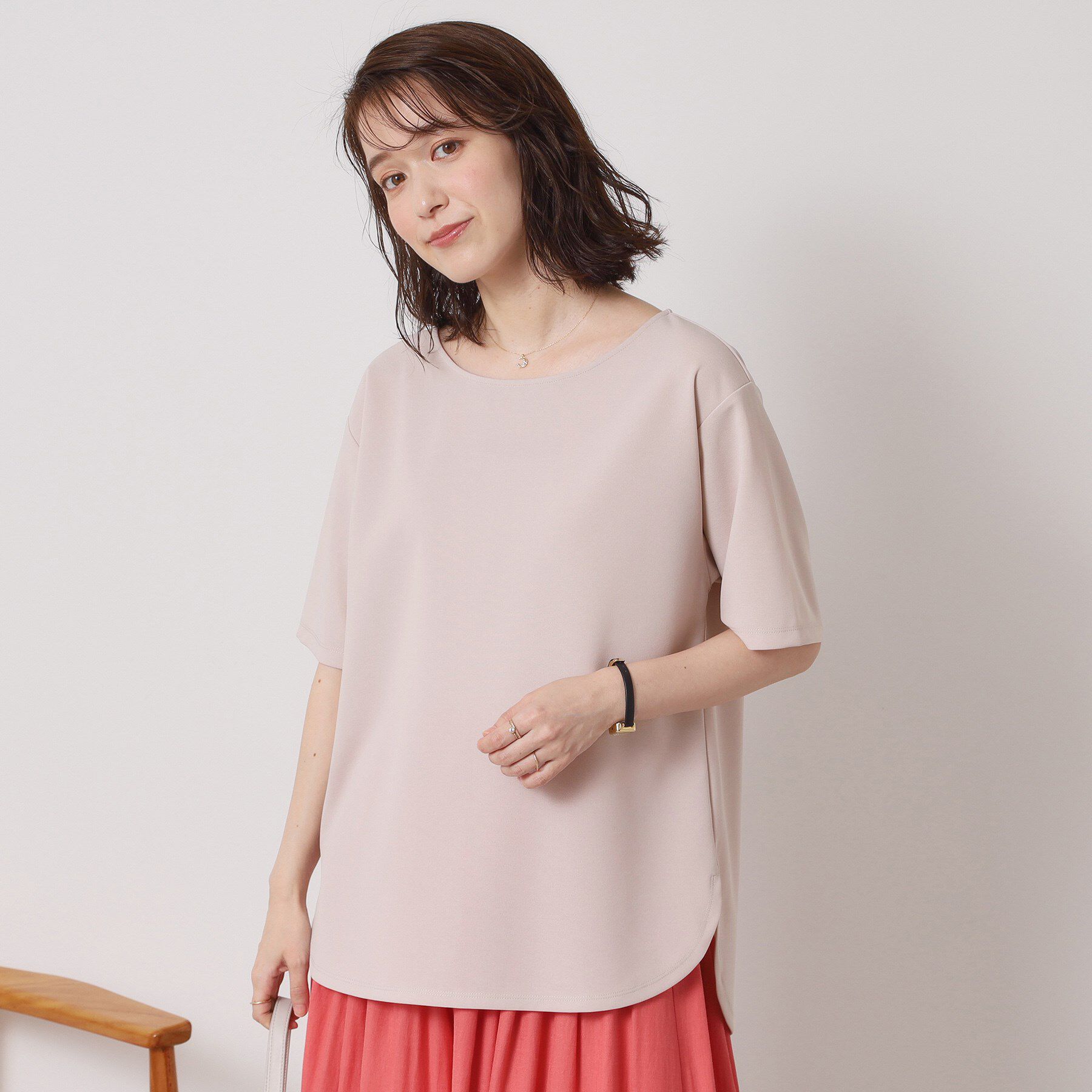 ITS&rsquo;DEMO「【接触冷感／洗濯機OK】カットジョーゼットTシャツ」|シャツ・ブラウス|