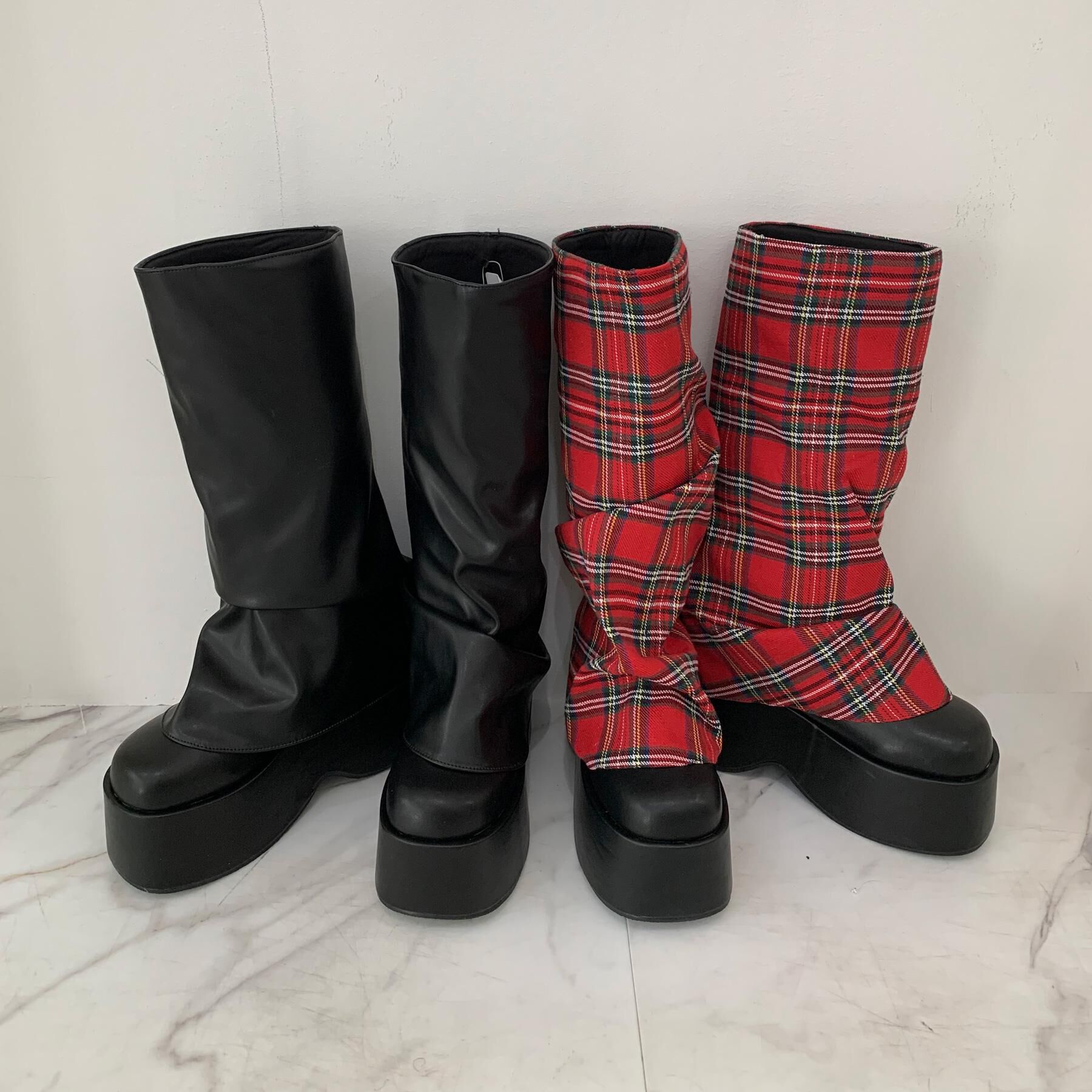 csT&P「厚底ブーツカバーロングブーツ」|ショートブーツ|