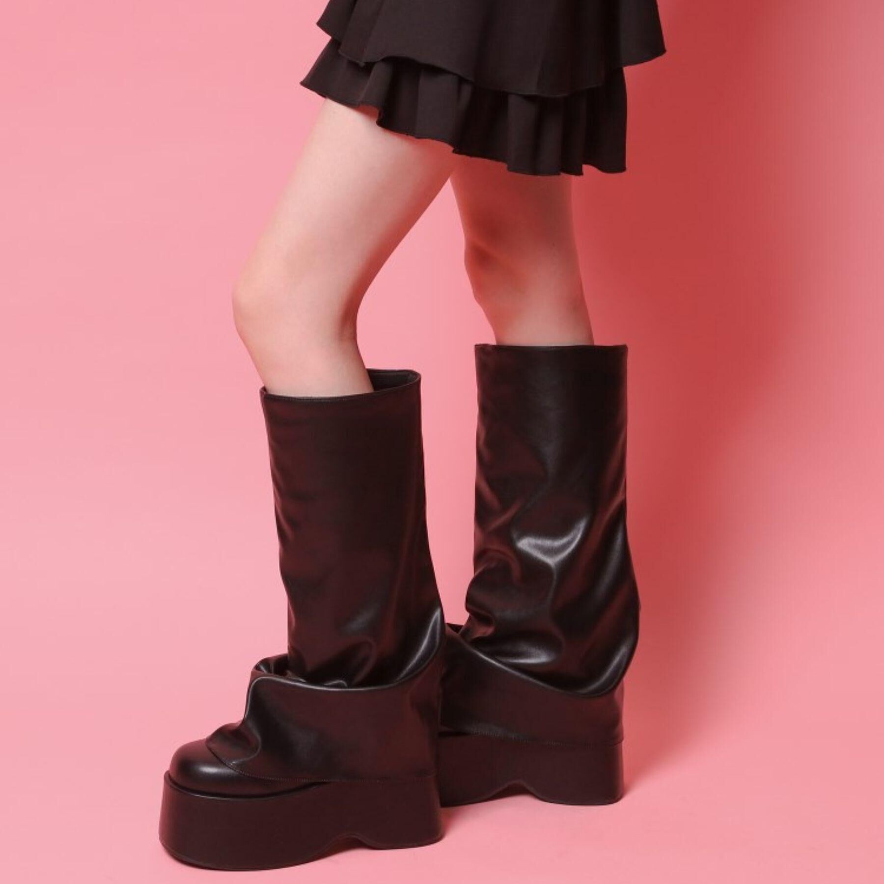 csT&P「厚底ブーツカバーロングブーツ」|ショートブーツ|