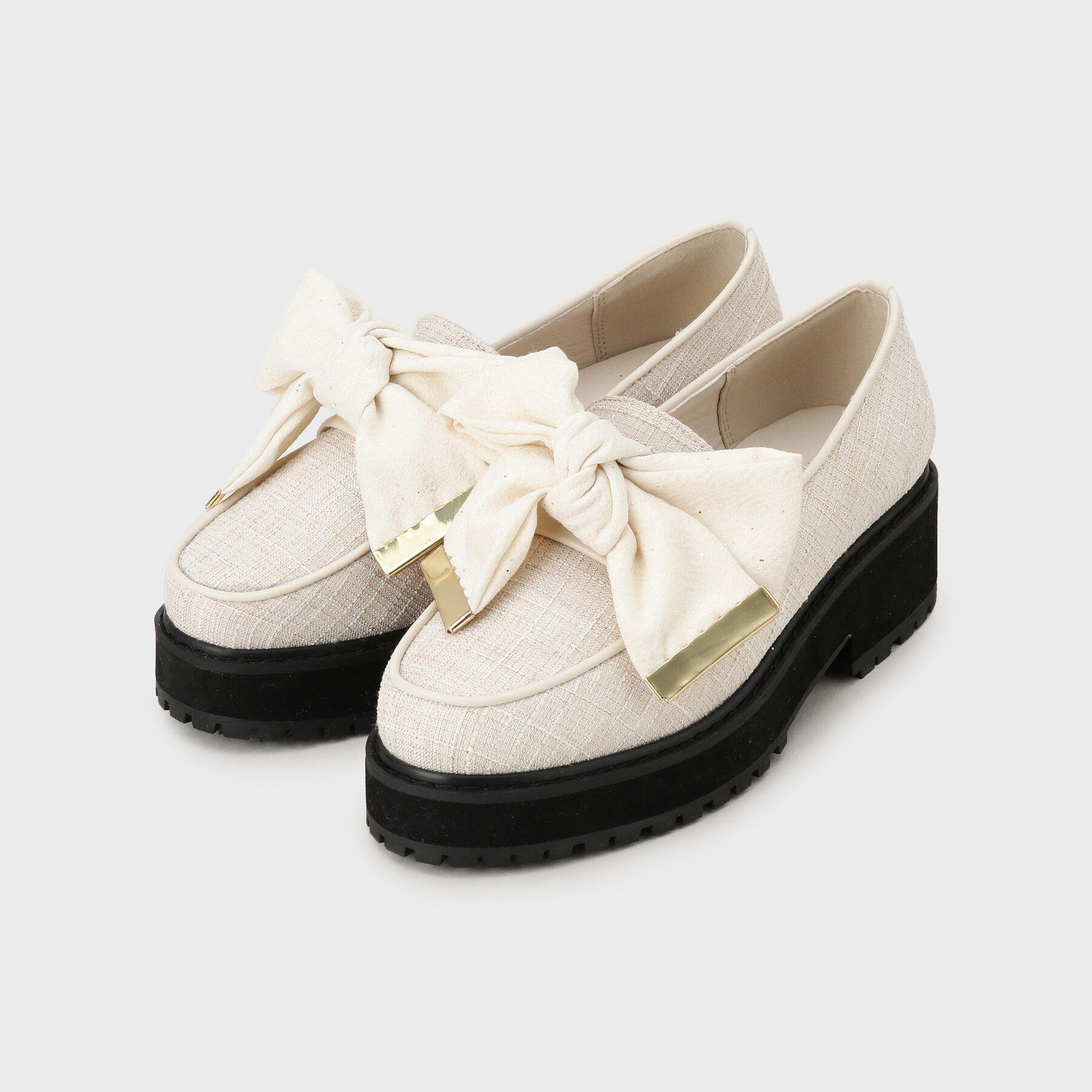 ESPERANZA「晴雨兼用リボン厚底ローファー」|パンプス|