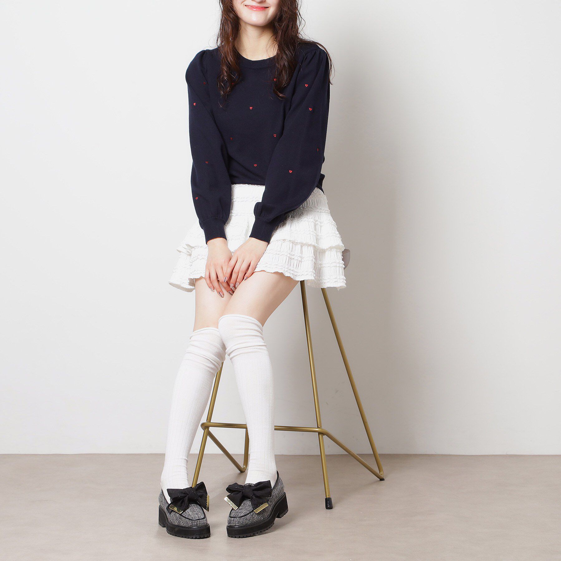 ESPERANZA「晴雨兼用リボン厚底ローファー」|パンプス|