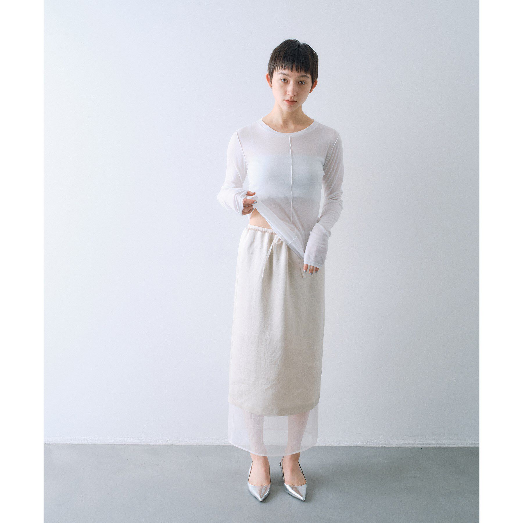 CODE A「sheer washer layered skirt」|スカート|