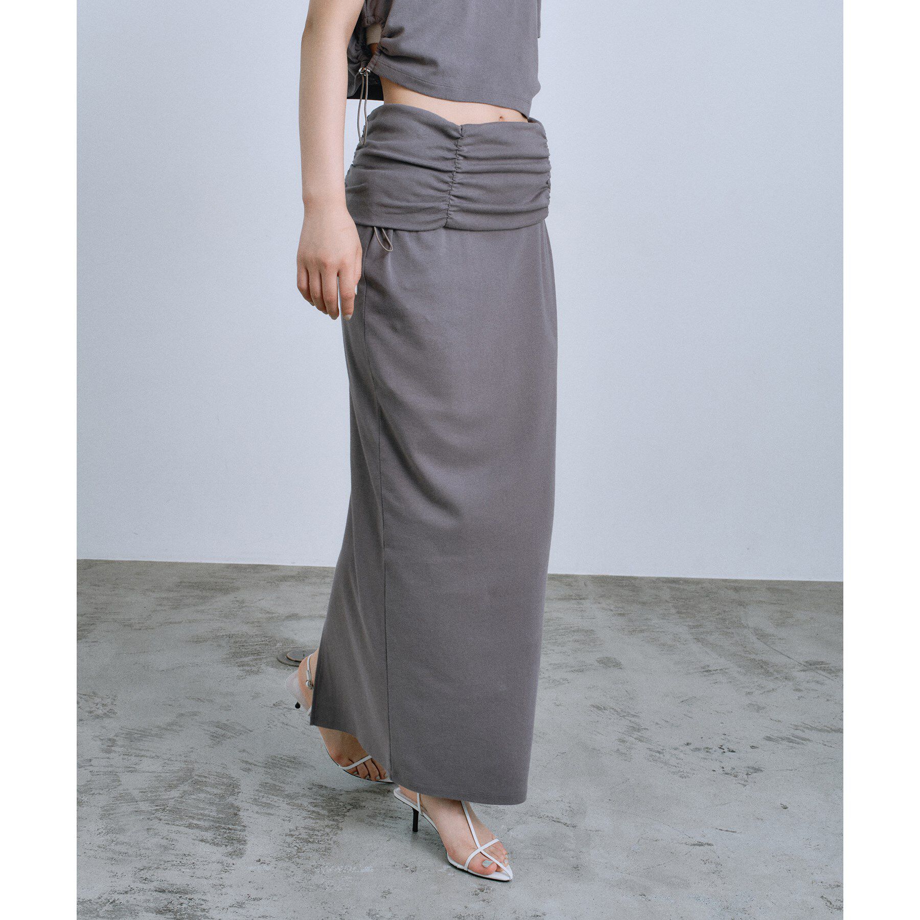 CODE A「drawstring skirt dress」|スカート|グレー(012)
