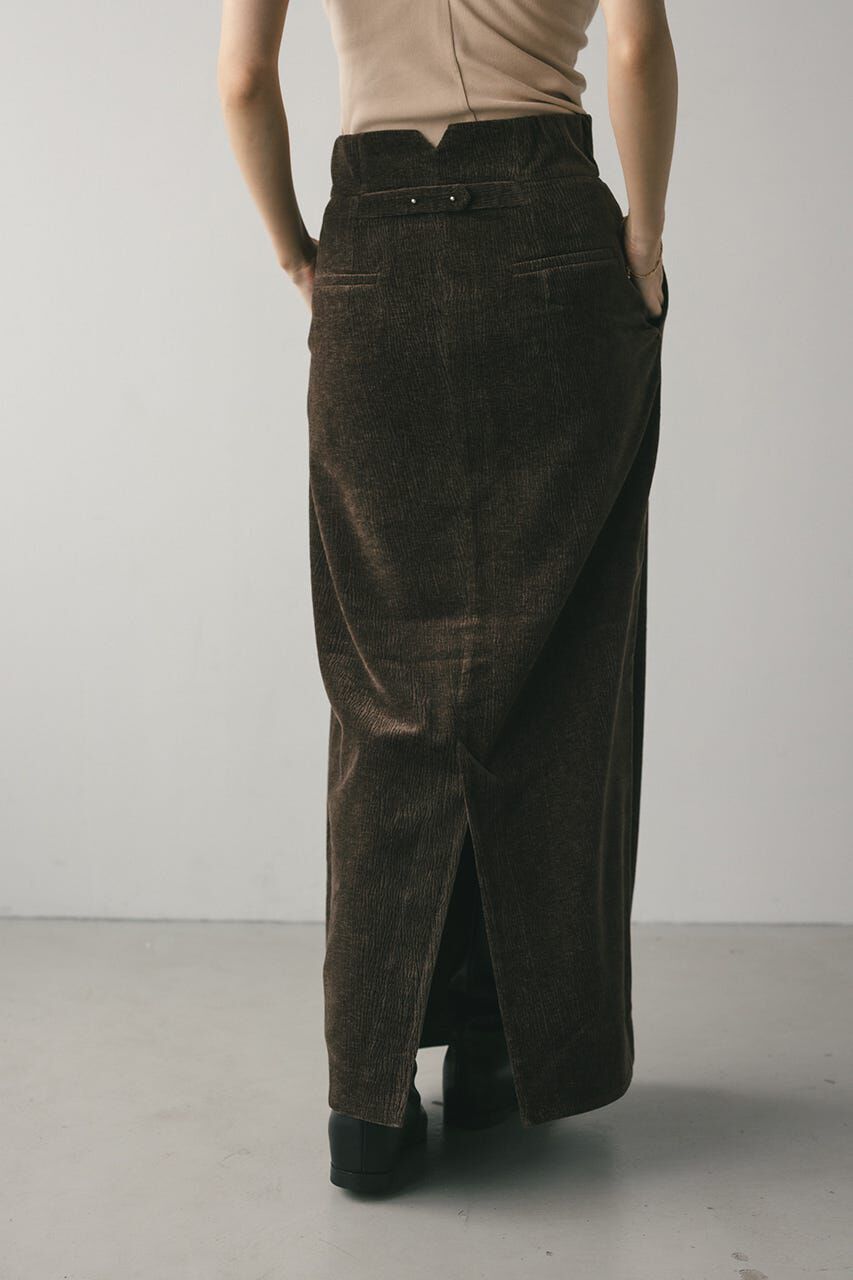 STYLEMIXER「ハイウエストタックベロアスカート」|スカート|