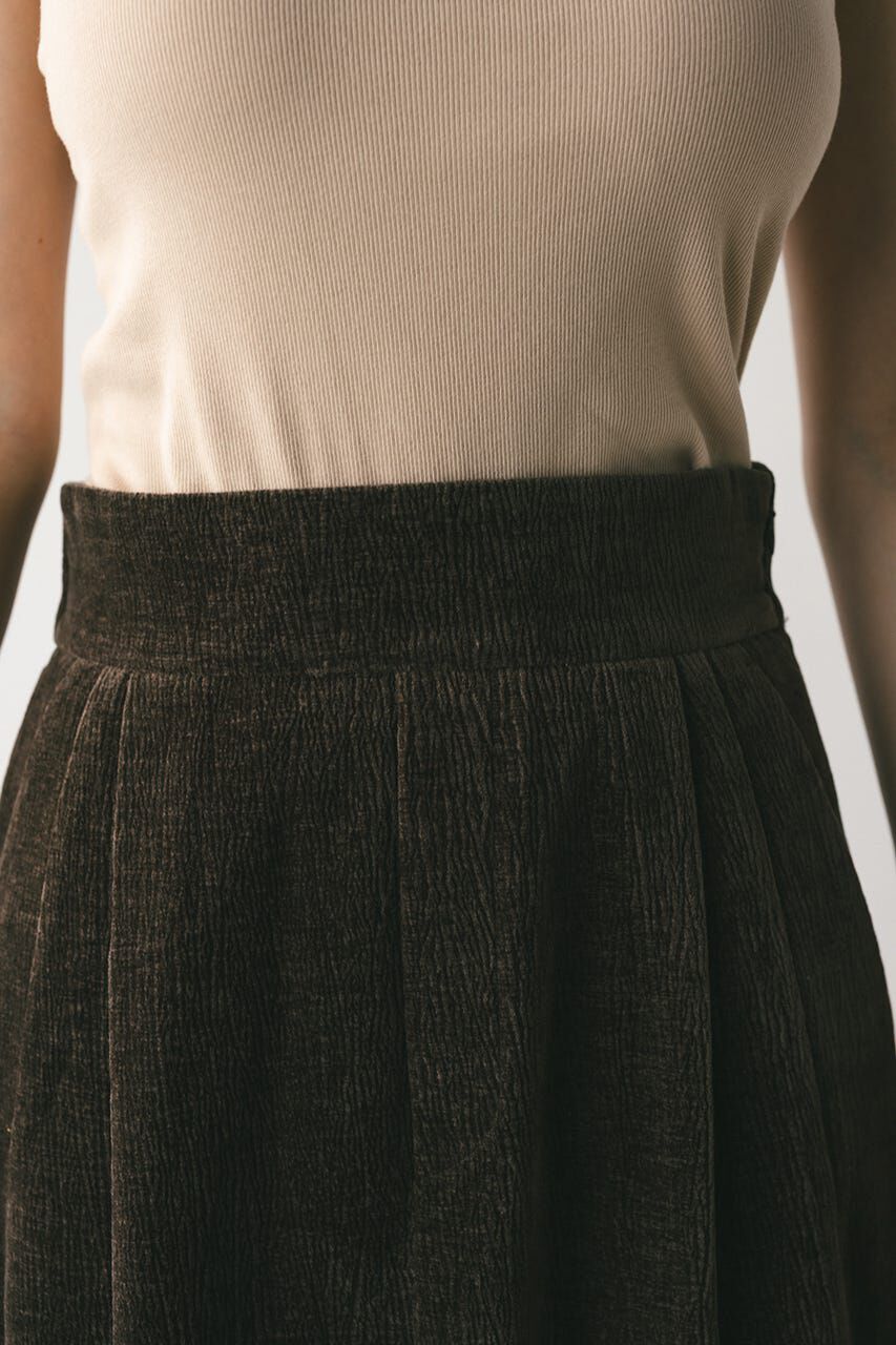 STYLEMIXER「ハイウエストタックベロアスカート」|スカート|