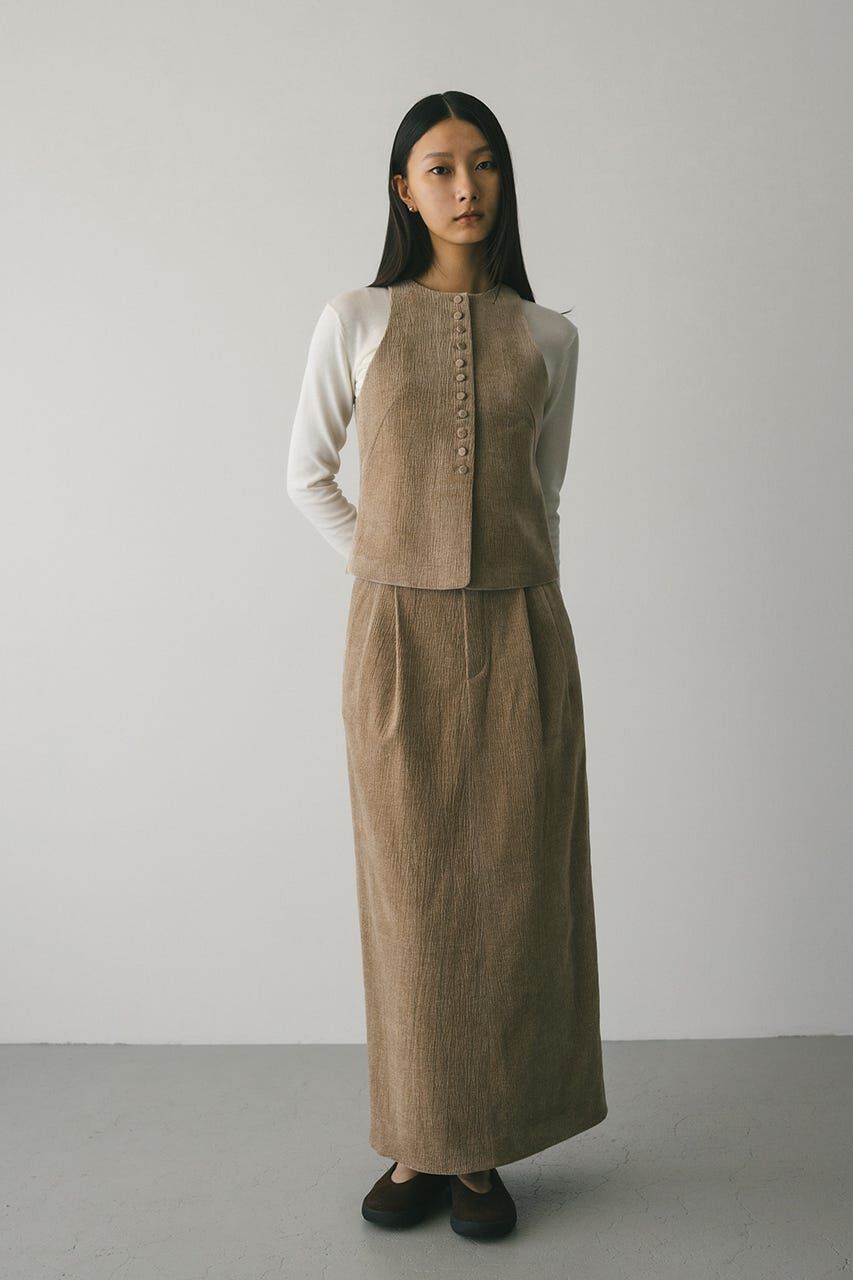 STYLEMIXER「ハイウエストタックベロアスカート」|スカート|