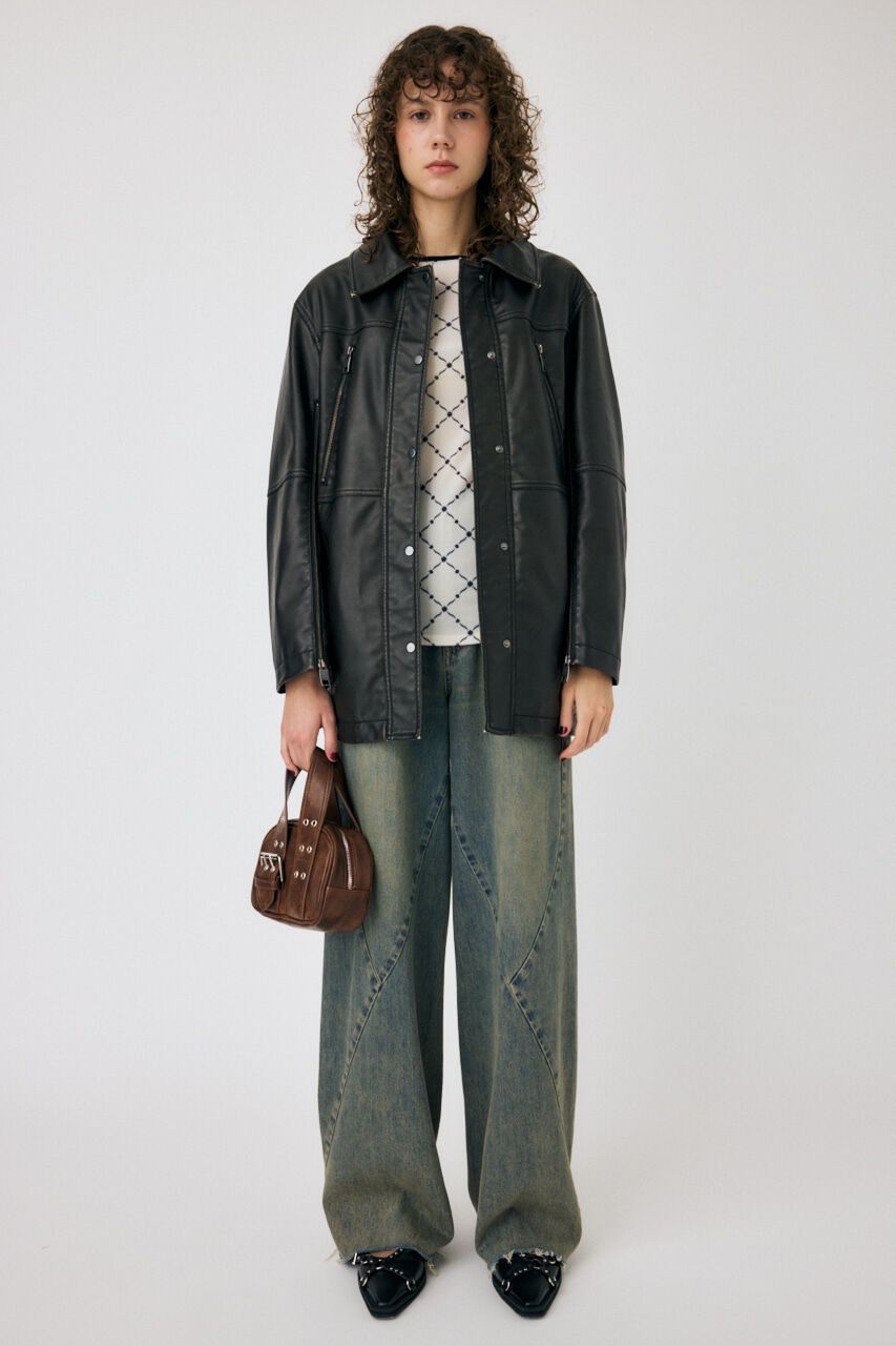 MOUSSY「AGED F/LEATHER MIDDLE ジャケット」|その他|