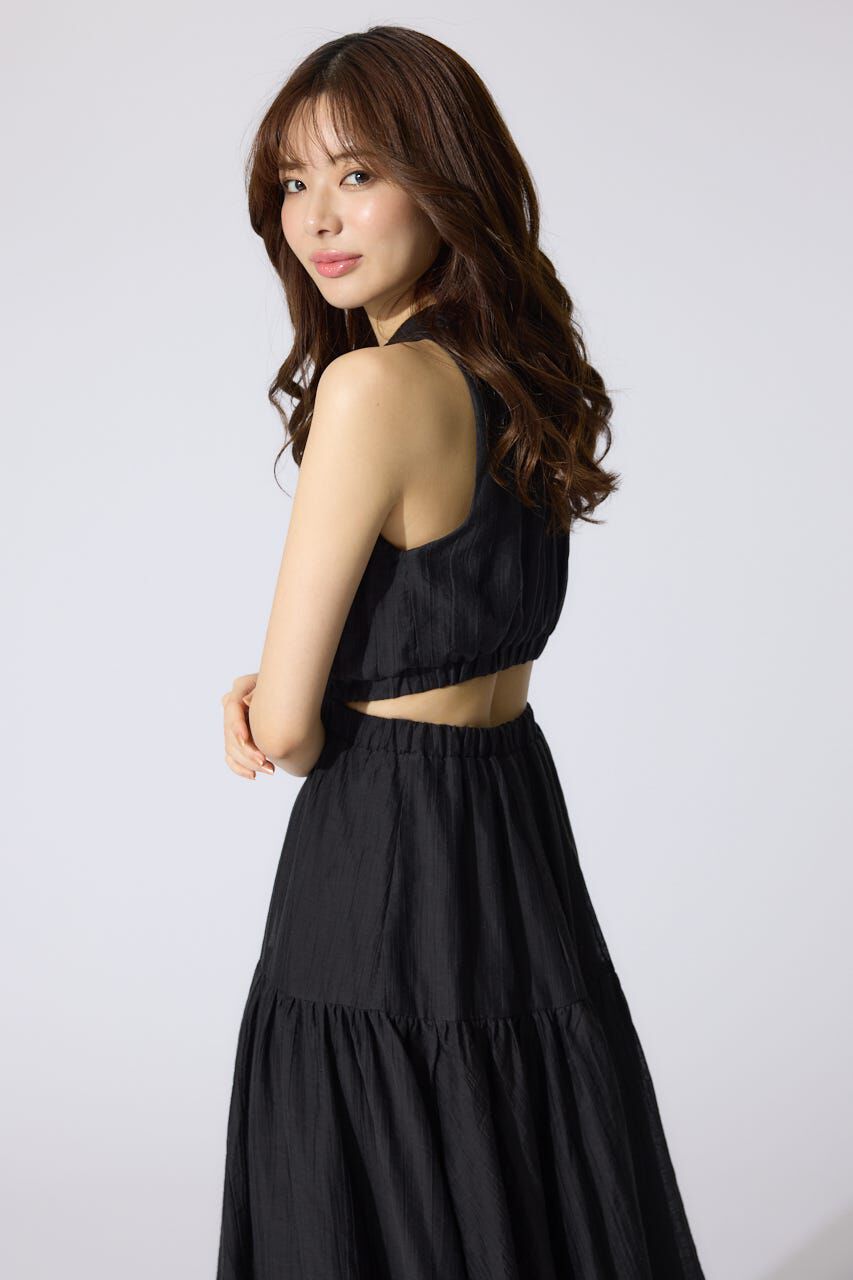 rienda「ホルターネックギャザーフレアワンピース」|ワンピース|