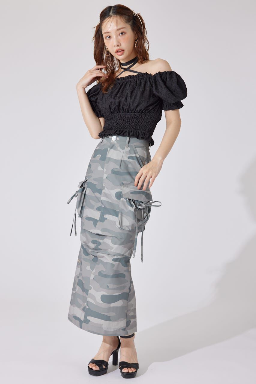 rienda「メニーウェイシャーリングショートブラウス」|シャツ・ブラウス|