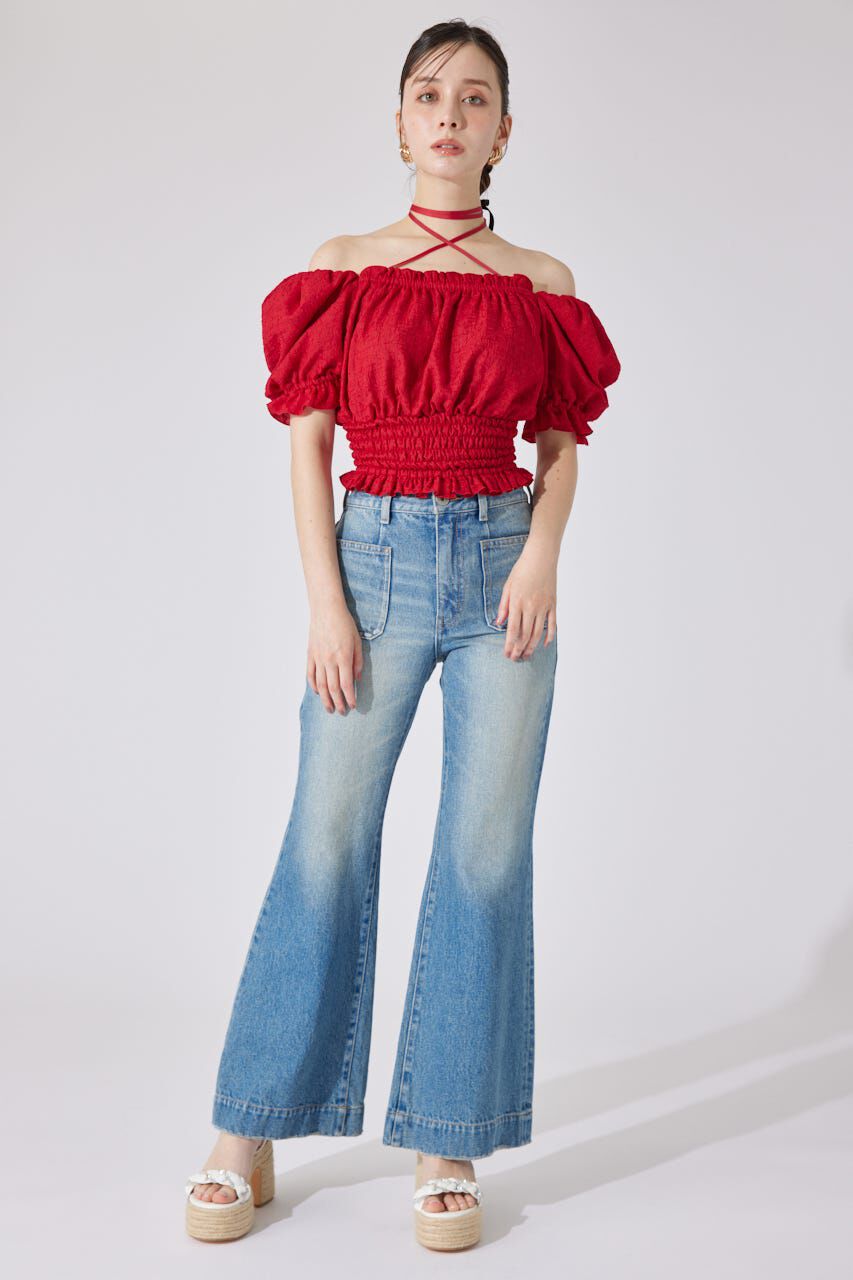 rienda「メニーウェイシャーリングショートブラウス」|シャツ・ブラウス|