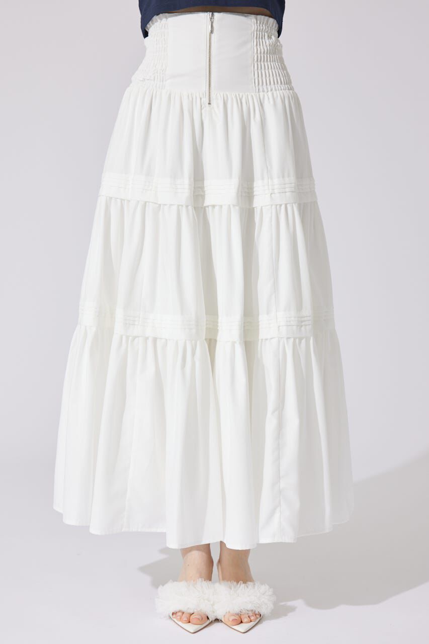 rienda「ウエストシャーリングタックデザインフレアスカート」|スカート|