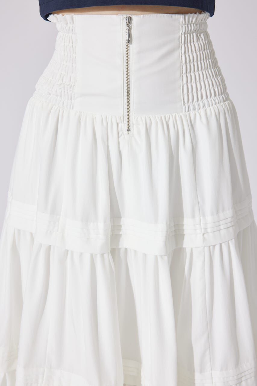 rienda「ウエストシャーリングタックデザインフレアスカート」|スカート|