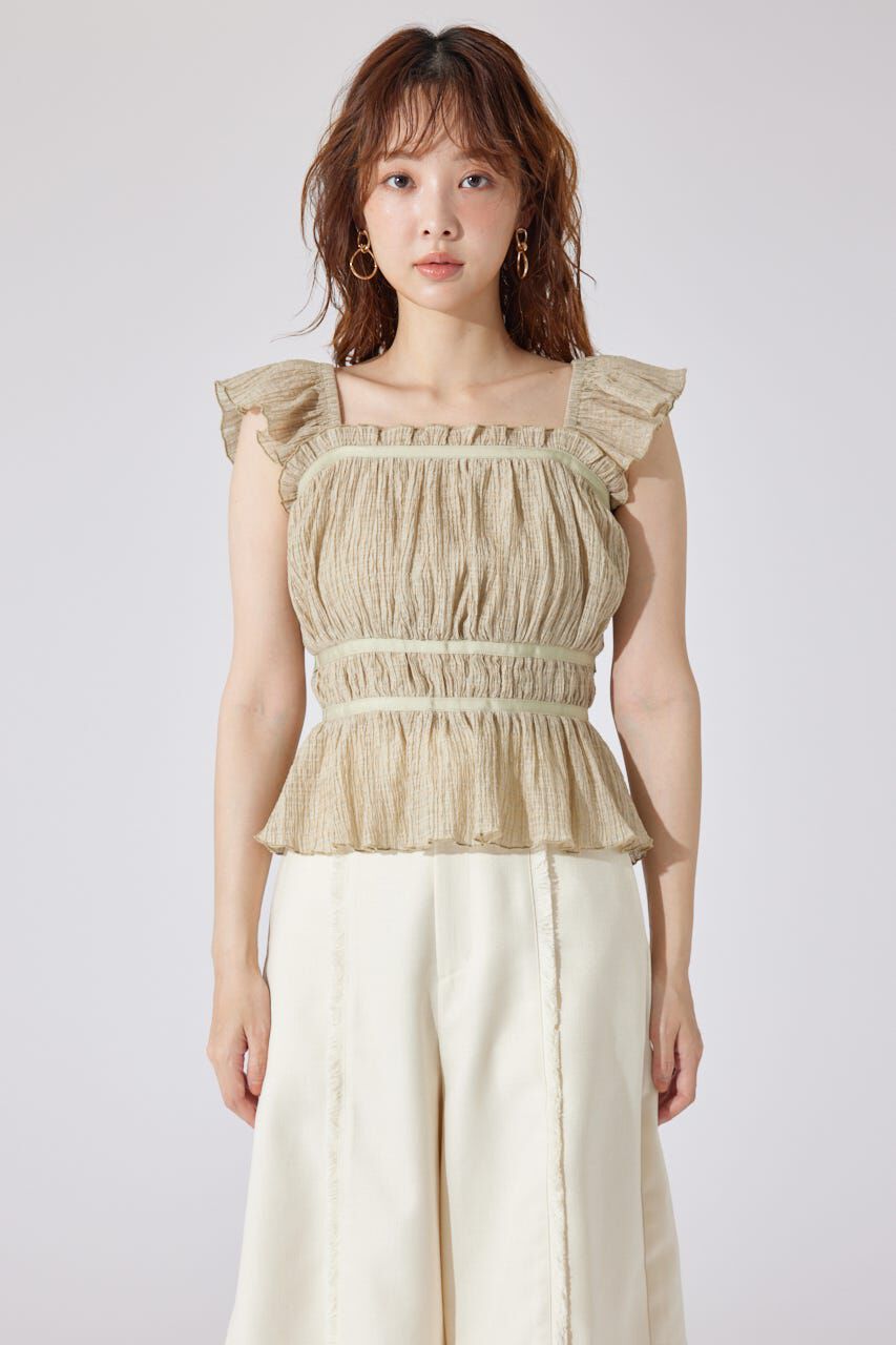 rienda「フリルギャザートップス」|シャツ・ブラウス|