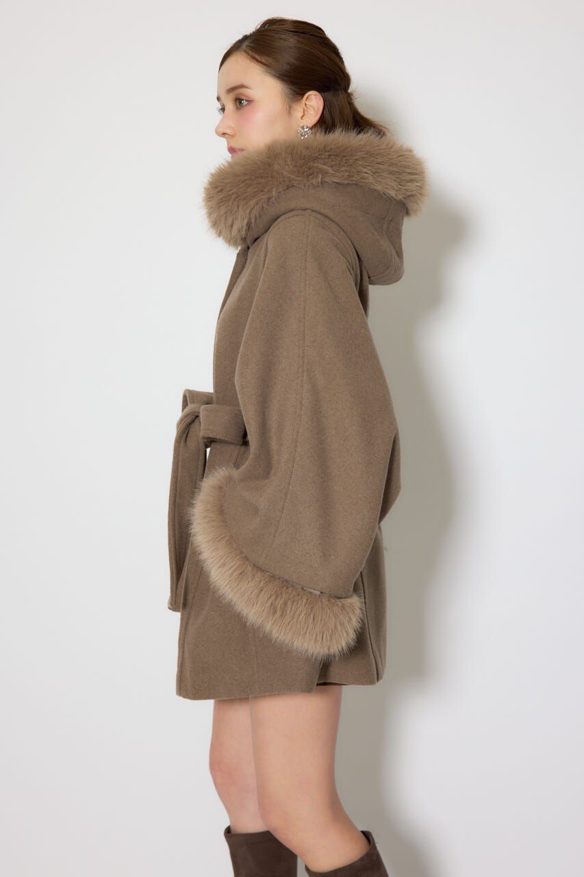 rienda「ウールMIXフードポンチョコート」|その他|