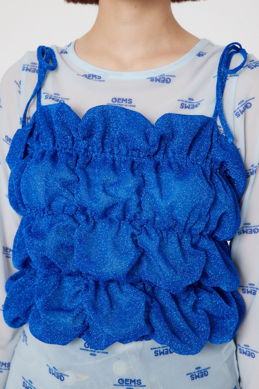 RODEO CROWNS「2WAY ラメ ギャザー ビスチェ」|キャミソール|