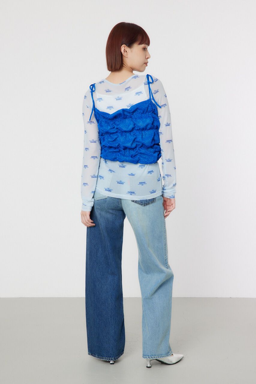 RODEO CROWNS「2WAY ラメ ギャザー ビスチェ」|キャミソール|