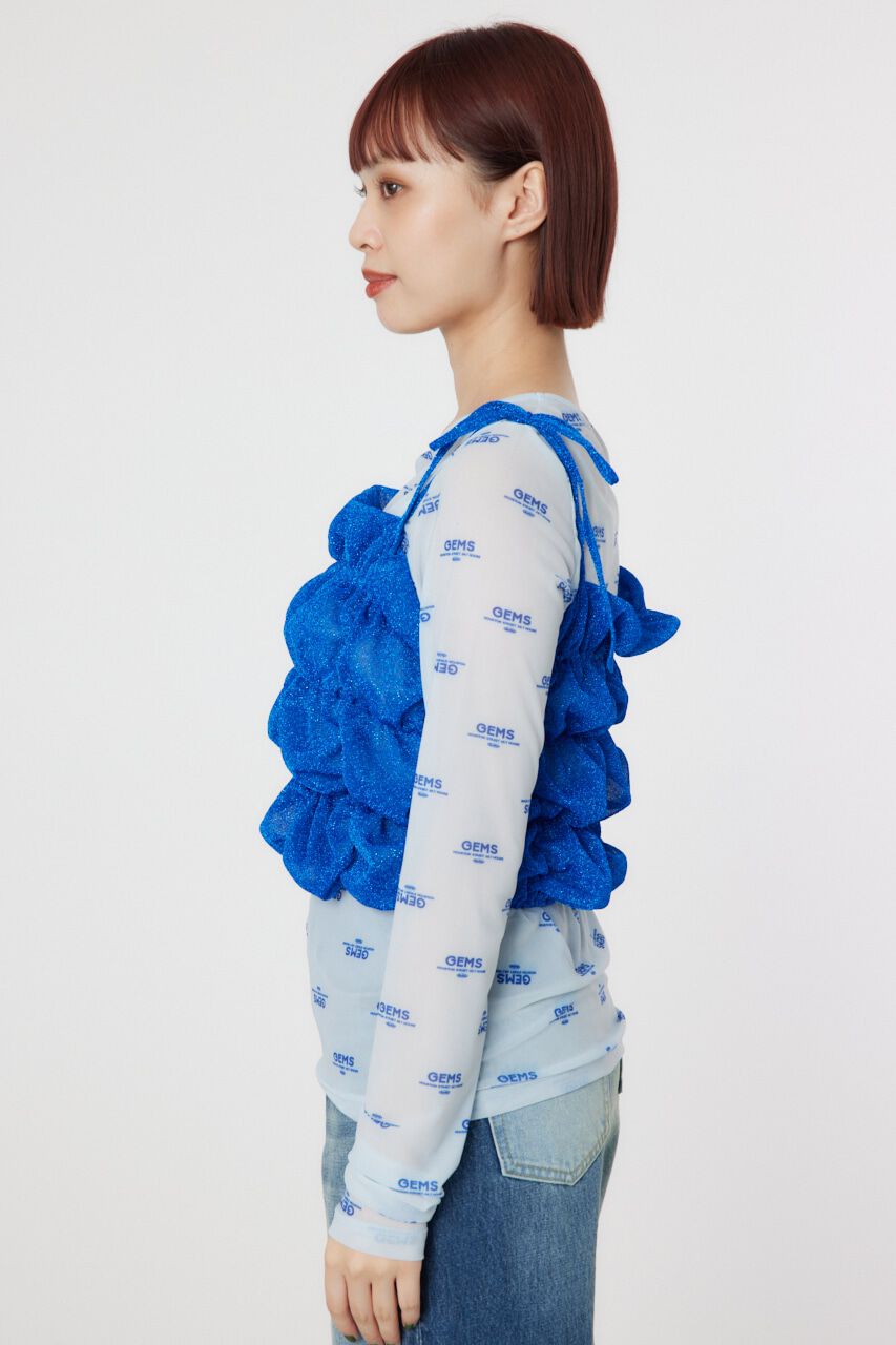 RODEO CROWNS「2WAY ラメ ギャザー ビスチェ」|キャミソール|