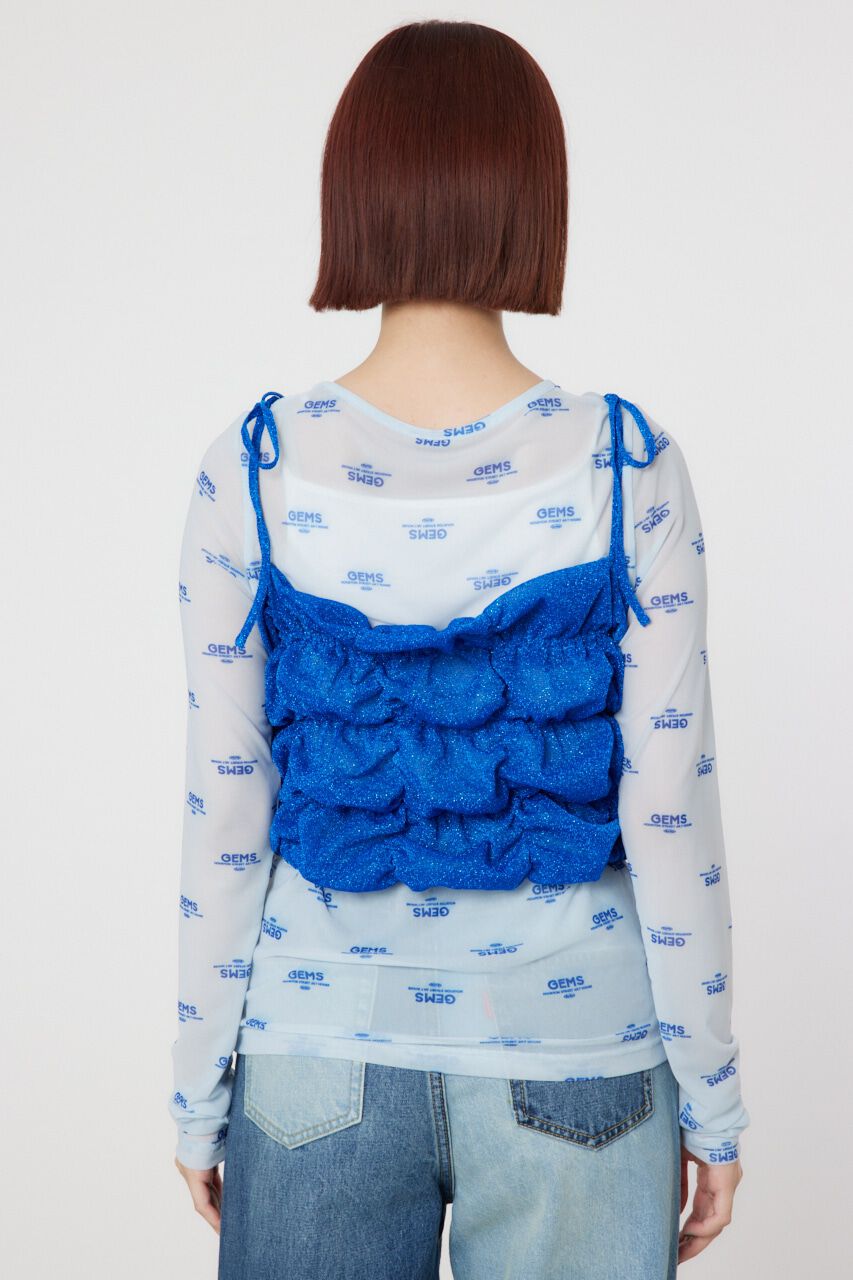 RODEO CROWNS「2WAY ラメ ギャザー ビスチェ」|キャミソール|