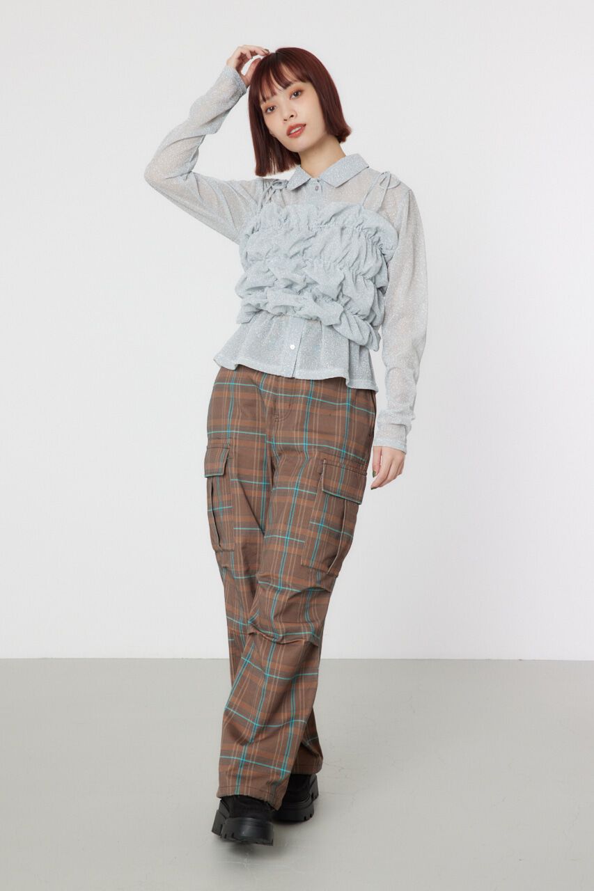 RODEO CROWNS「2WAY ラメ ギャザー ビスチェ」|キャミソール|