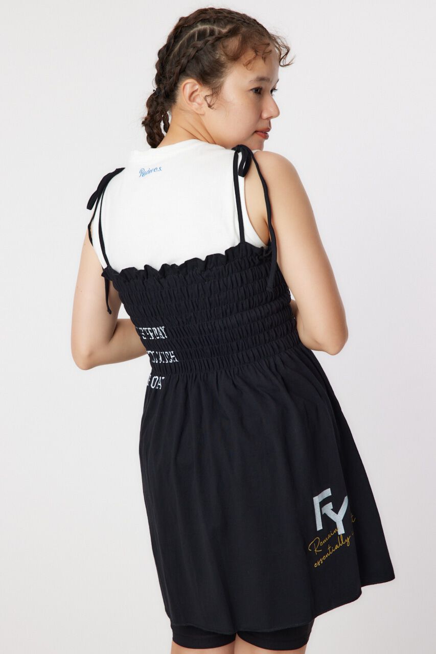 RODEO CROWNS「ランダムテキストシャーリングキャミチュニック」|キャミソール|