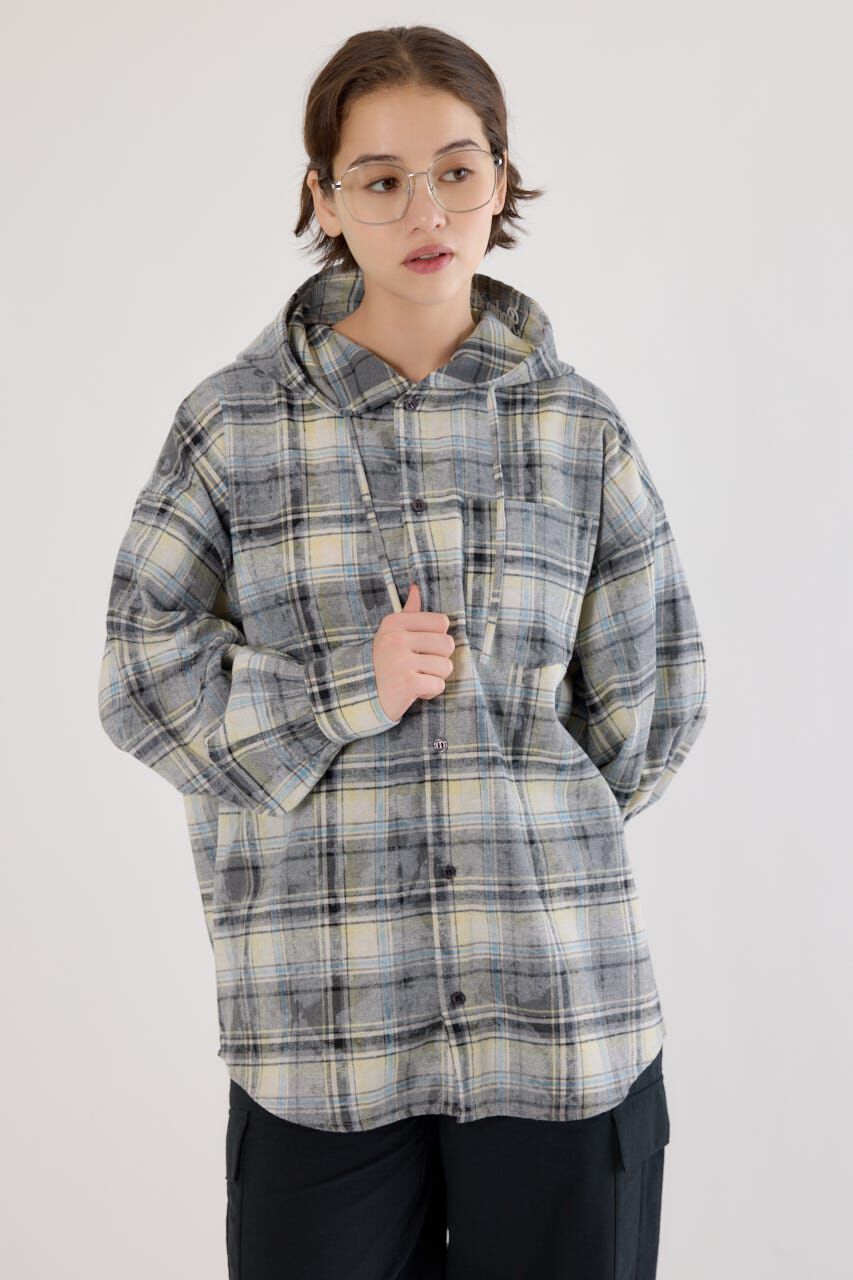 RODEO CROWNS「ヴィンテージチェックフードシャツ」|シャツ・ブラウス|柄BLK5