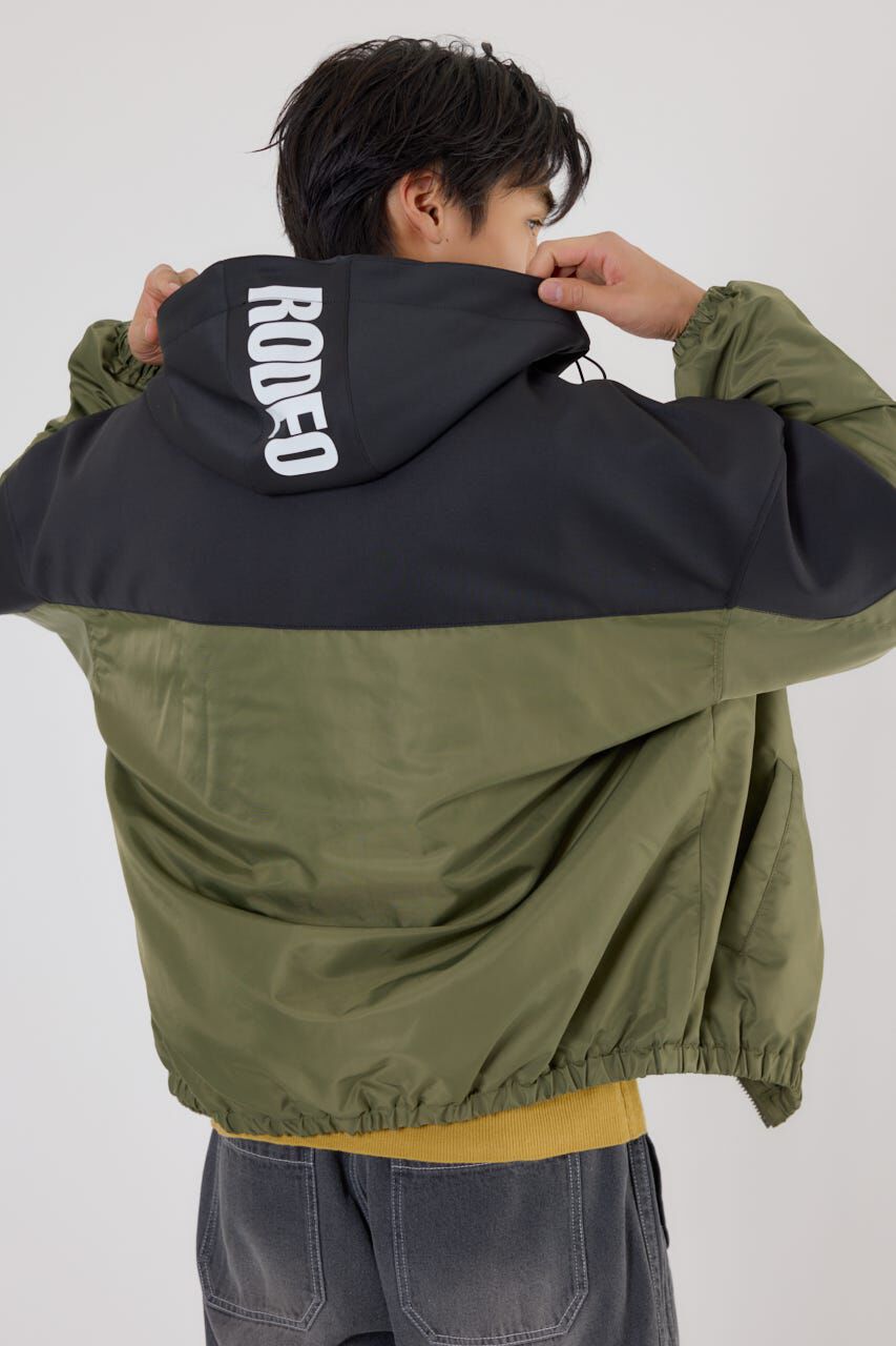 RODEO CROWNS「バイカラーフーデッドブルゾン」|ブルゾン・スタジャン|