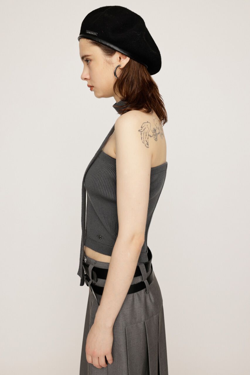 SLY「TIE SET BARE KNIT トップス」|チューブトップ|