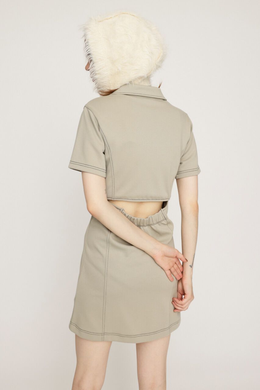 SLY「FRONT ZIP BACK OPEN ショートワンピース」|ワンピース|
