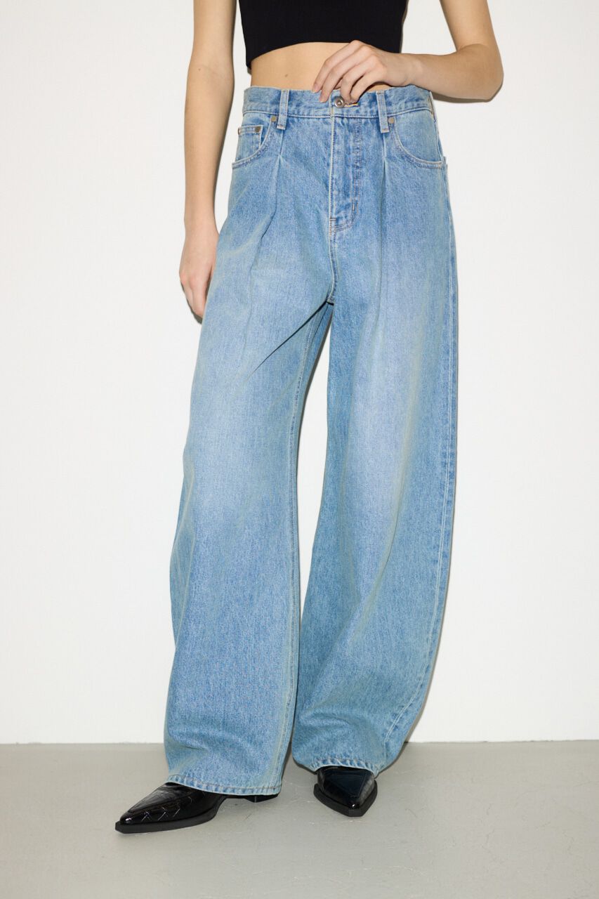 SLY「J／W CURVE TUCKED パンツ」|デニム|