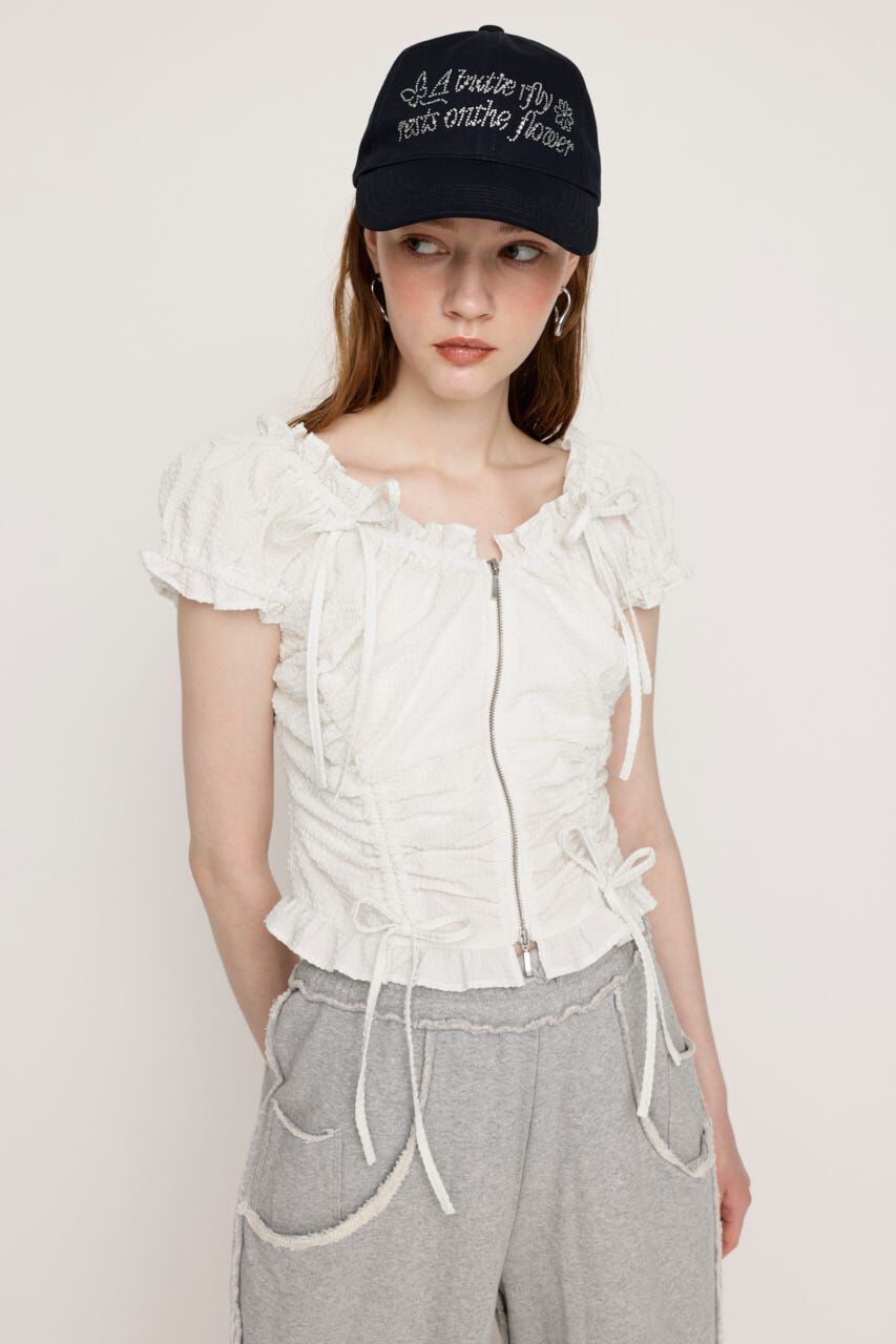 SLY「FRONTZIP 2WAY トップス」|シャツ・ブラウス|WHT