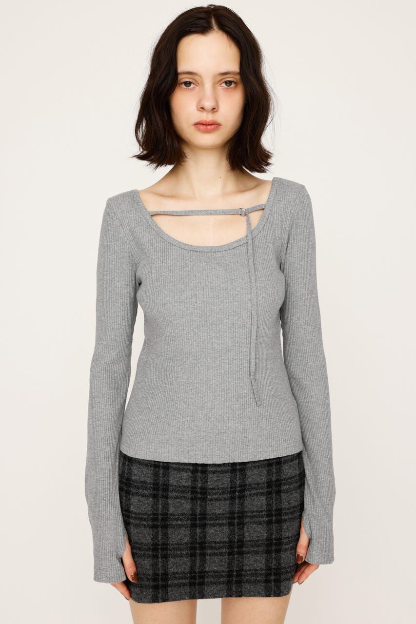 SLY「2WAY CUT RIB トップス」|Tシャツ・カットソー|