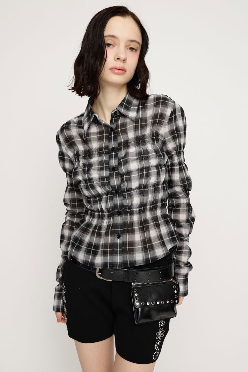 SLY「RANDOM SHIRRING トップス」|シャツ・ブラウス|M/BLK7