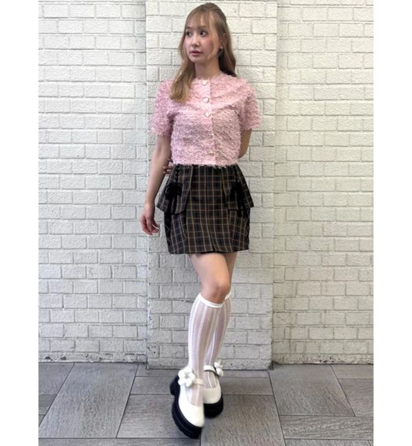 CALNAMUR「レースアップタックミニスカート」|スカート|