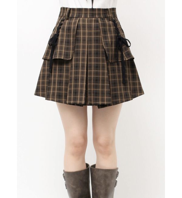 CALNAMUR「レースアップタックミニスカート」|スカート|