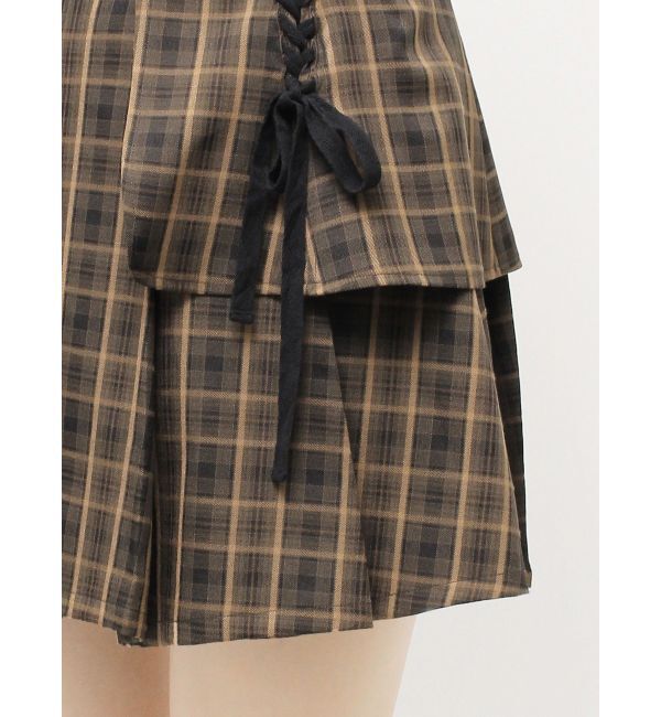 CALNAMUR「レースアップタックミニスカート」|スカート|